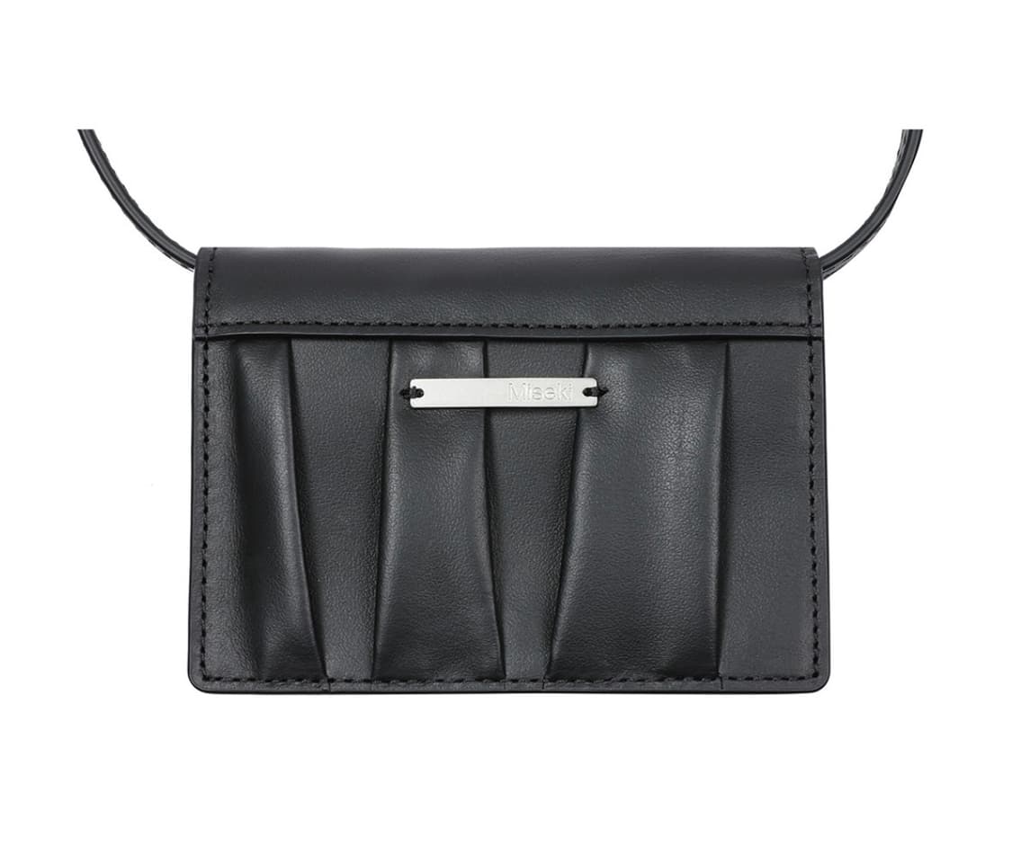 미세키서울 플리츠 월렛 크로스백 지갑 블랙 상품이미지1