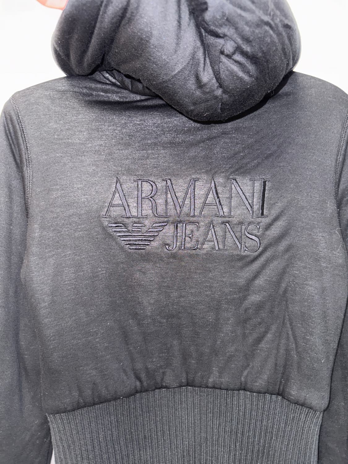 Armani jeans black line logo crop 후드집업 상품이미지4