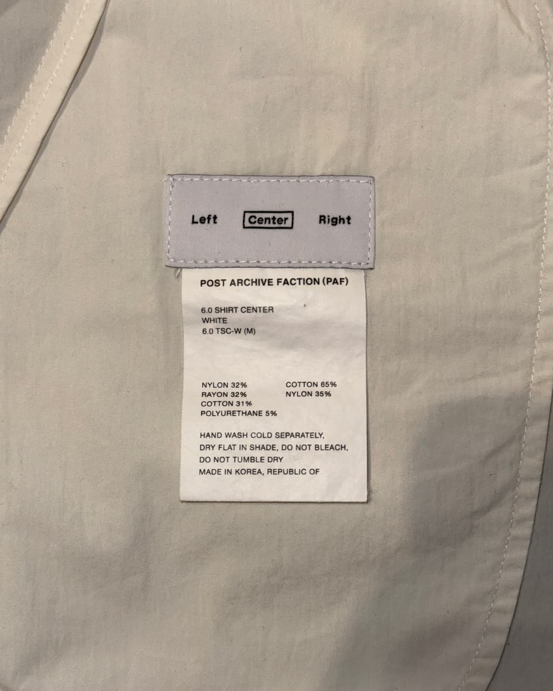 포스트아카이브팩션 6.0 센터 셔츠 센터 M 사이즈 상품이미지2