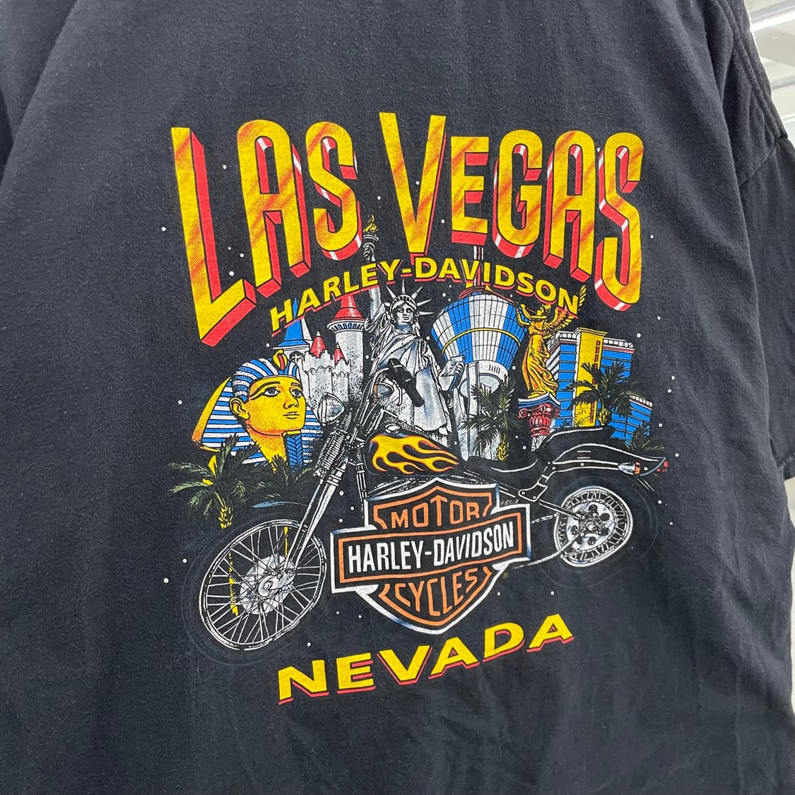 할리데이비슨 00s 플레임 불꽃 라스베가스 페이딩 빈티지 반팔 티셔츠 상품이미지8