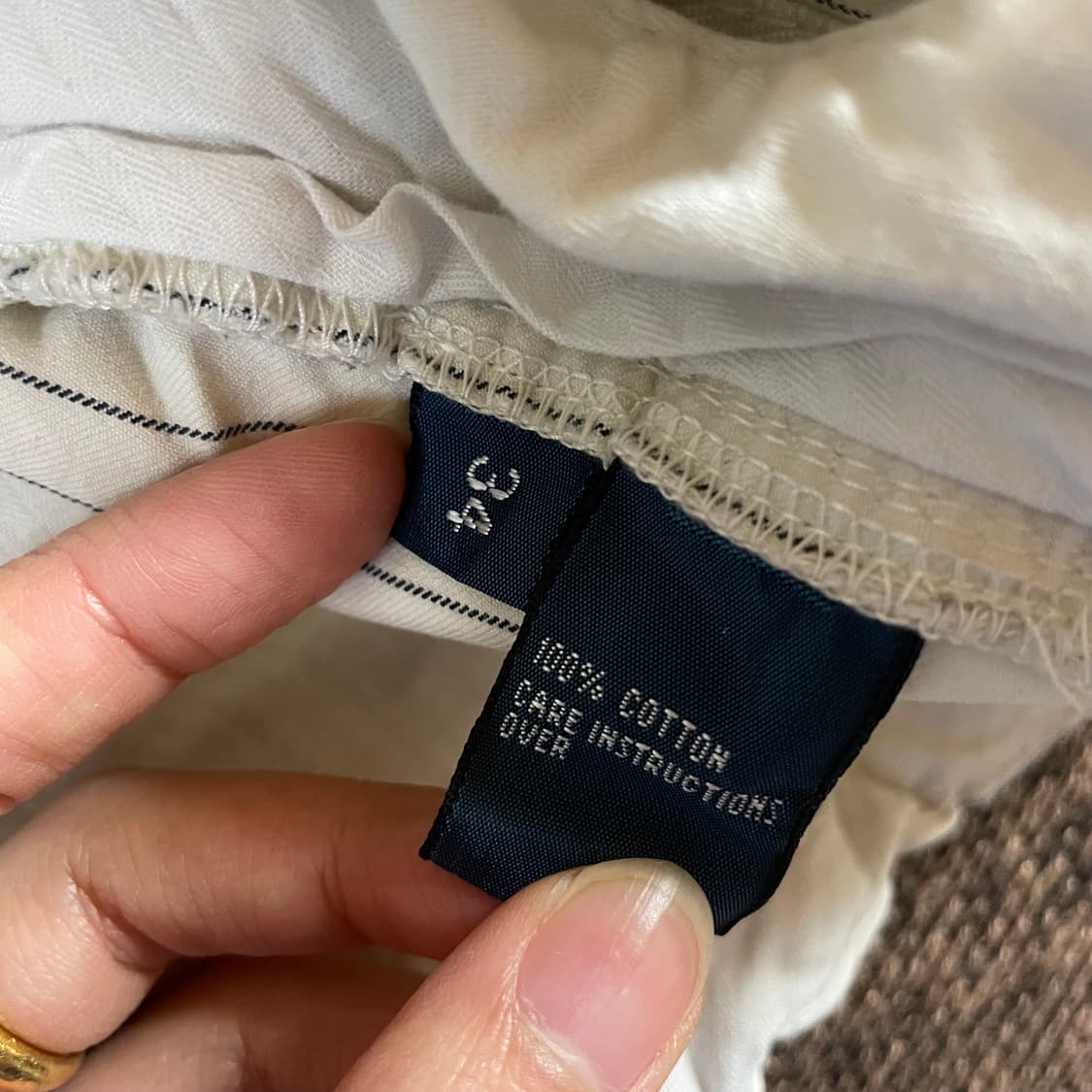 폴로 랄프로엔 세로 스트라이프 반바지 34사이즈 화이트 상품이미지5