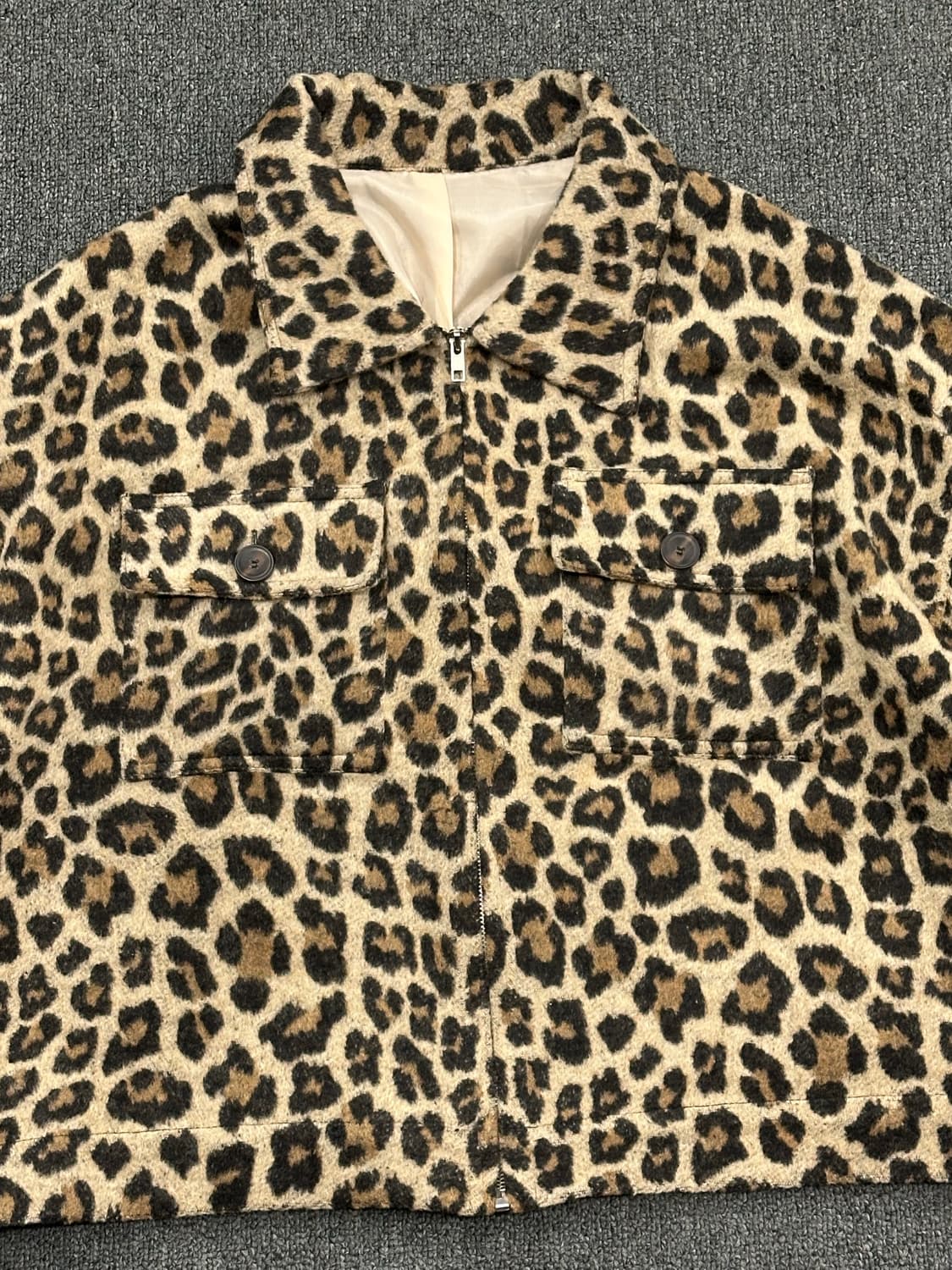 OS)Japanese Vintage 레오파드 패턴 크롭 자켓 상품이미지6