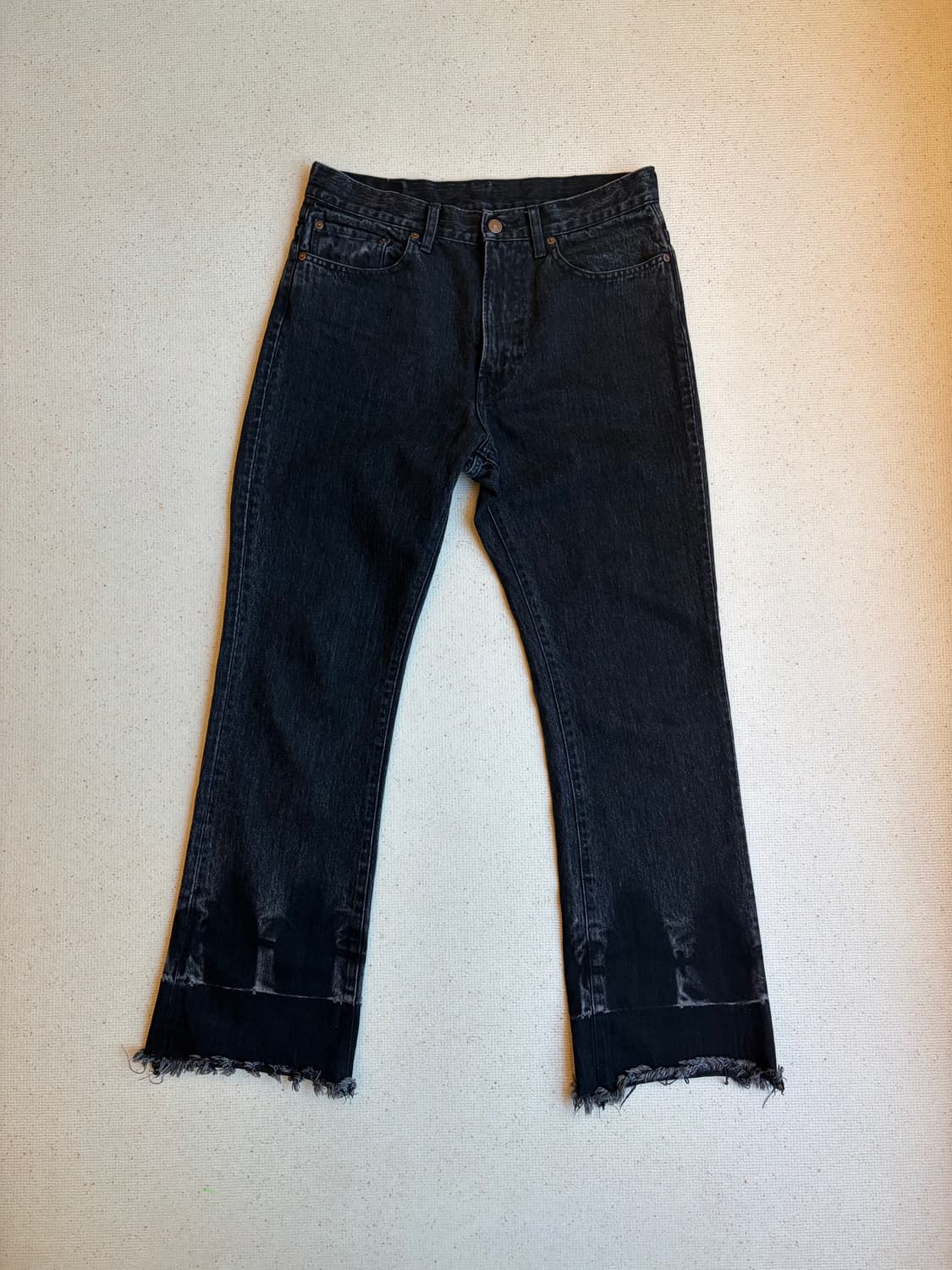 [2] 언유즈드 데님 부츠컷 블랙 흑청 상품이미지1