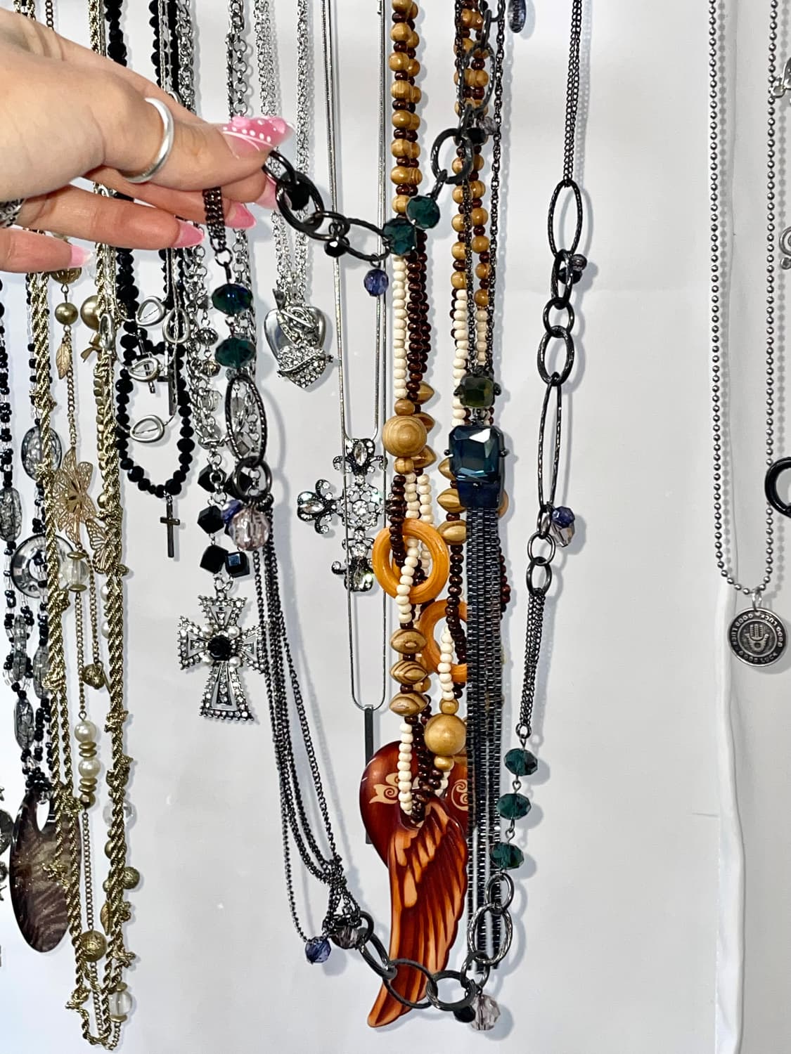 페어리 원석 레이어드 드롭 네크리스 상품이미지3