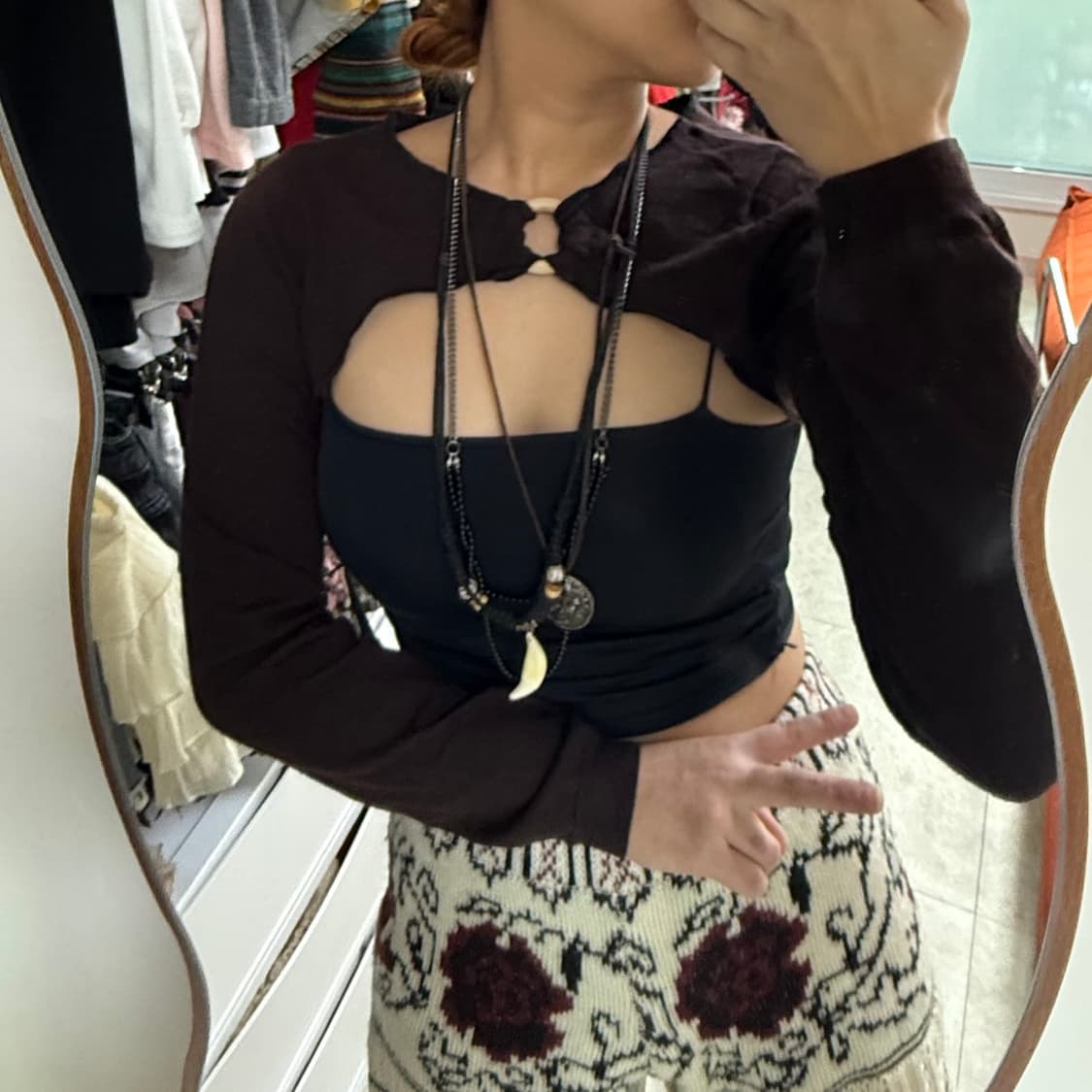 히피 니트 에스닉 볼레로 니트 상품이미지1