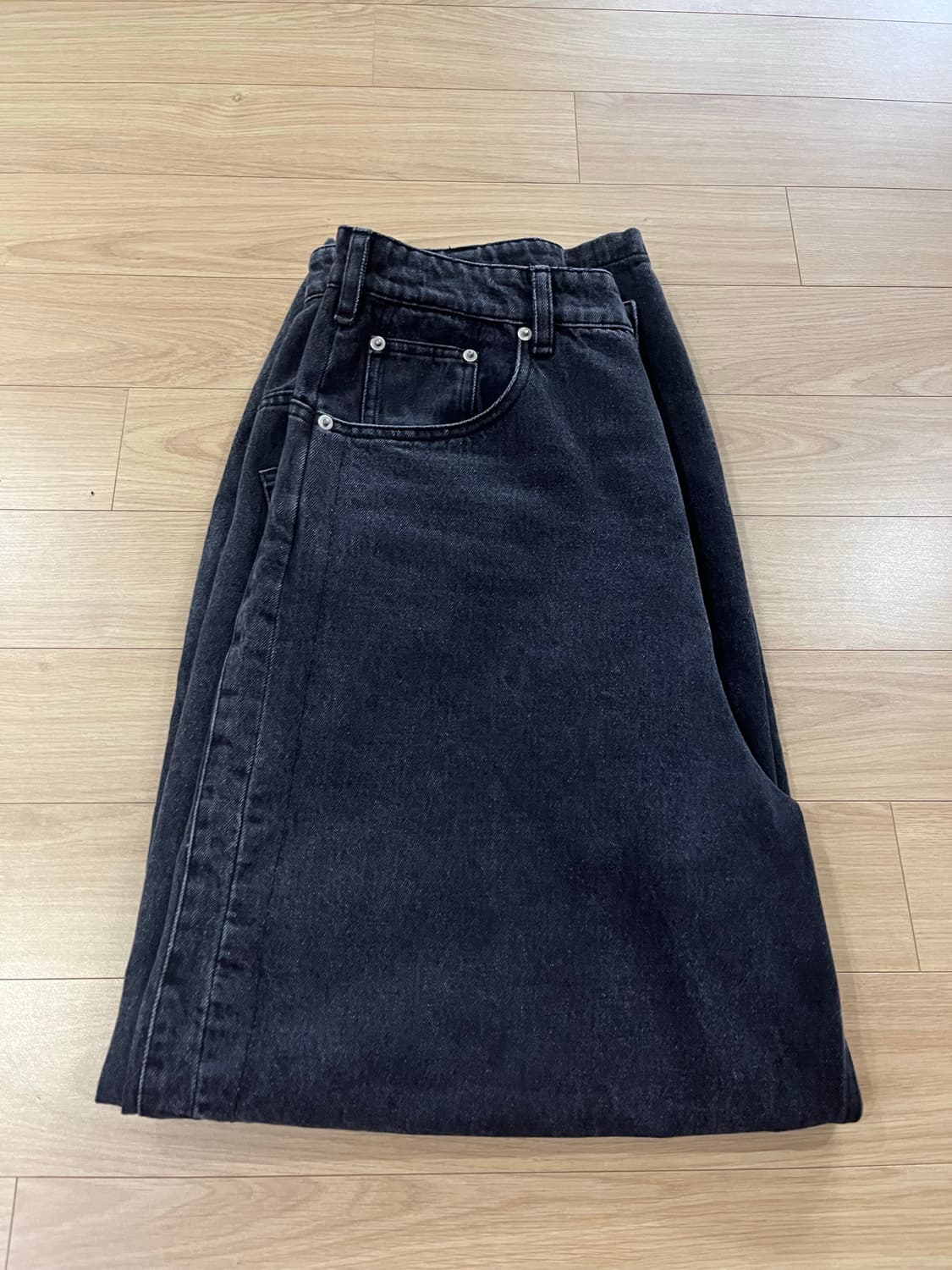 쿠어 와이드 레그 심 워싱진 [M] 상품이미지5