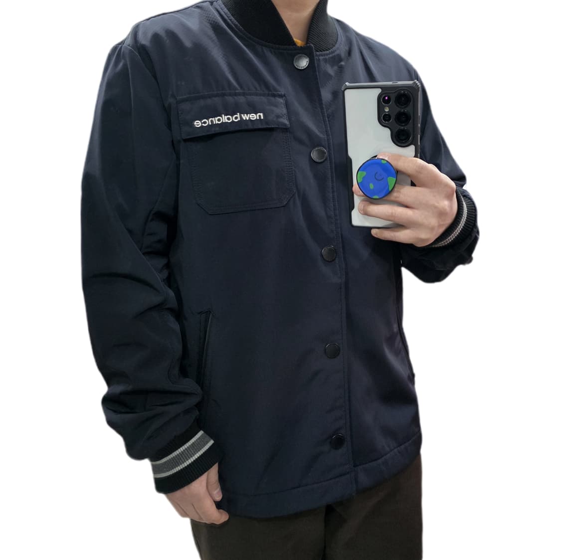 L 100 뉴발란스 바시티자켓 다크네이비 상품이미지1