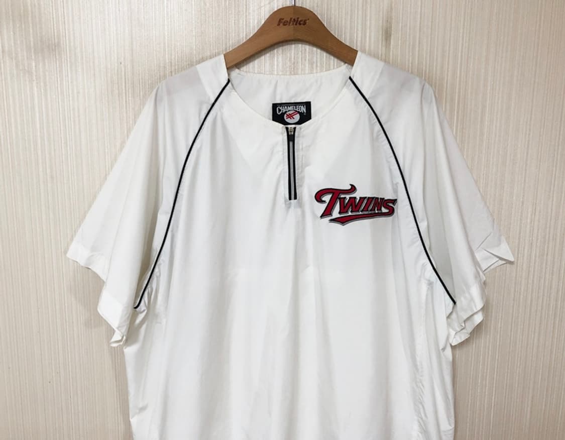 KBO 카멜레온 LG트윈스 선수지급/실착 하프집업 반팔바람막이 3XL 상품이미지2