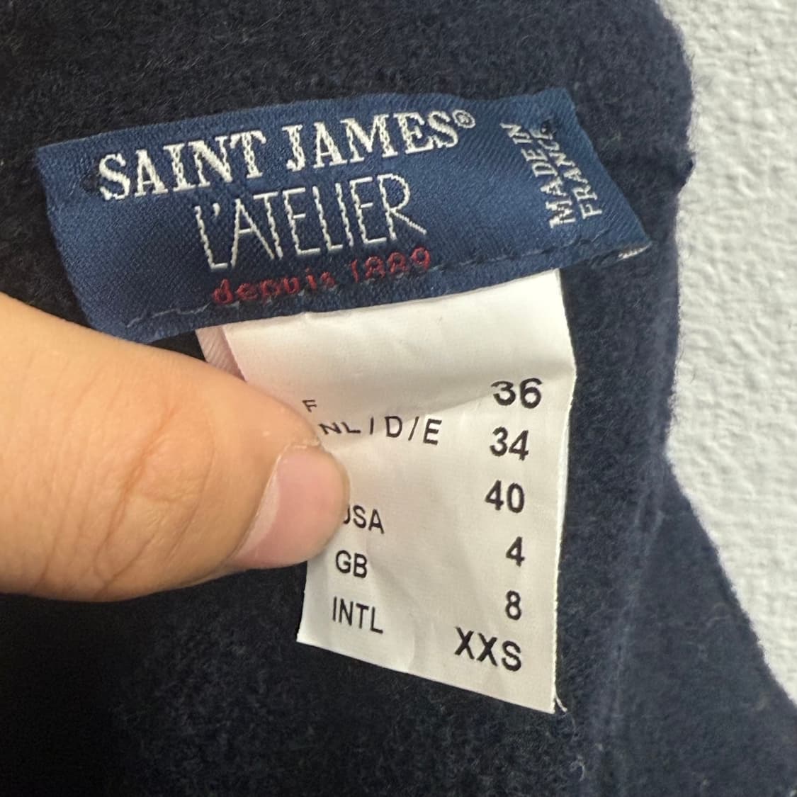 세인트제임스 미니 로고 울 네이비 미니 스커트 xxs 상품이미지2