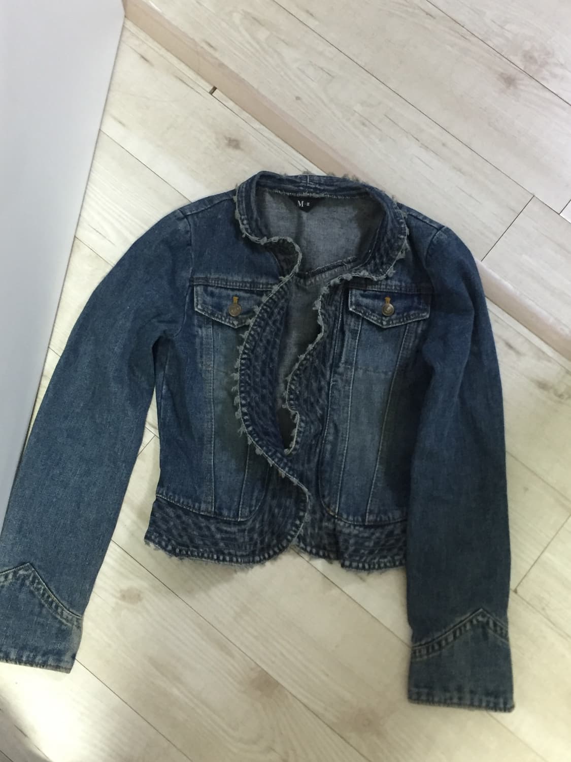 vintage denim ruffle jacket 상품이미지3