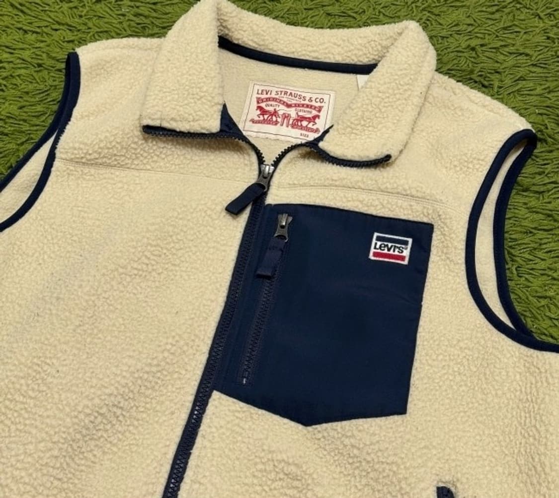 리바이스 아이보리 플리스 조끼 100/L 상품이미지2