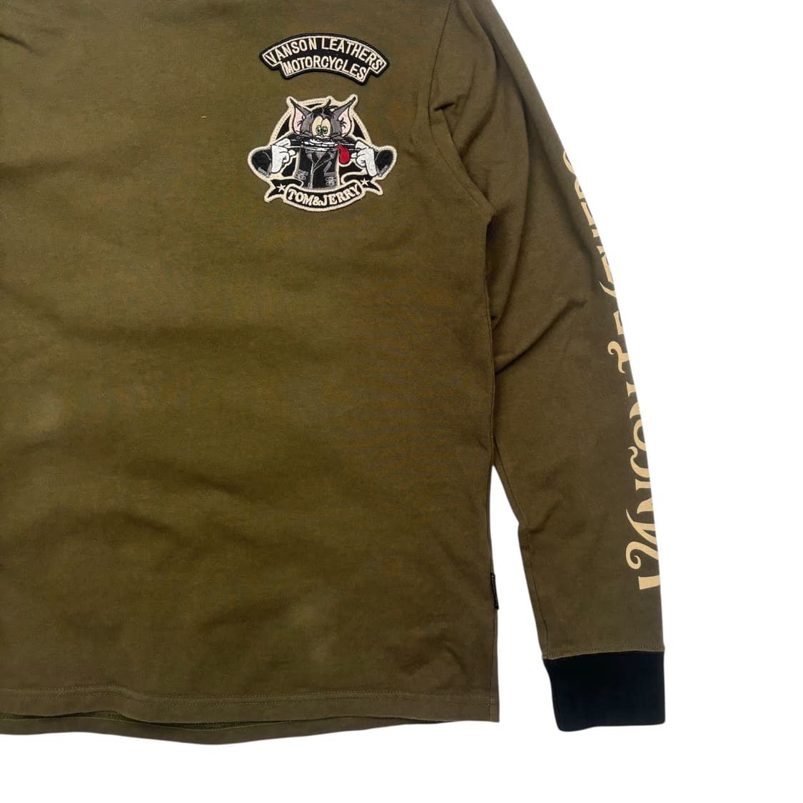밴슨 레더 톰과제리 자수 카키 롱슬리브 M 상품이미지3