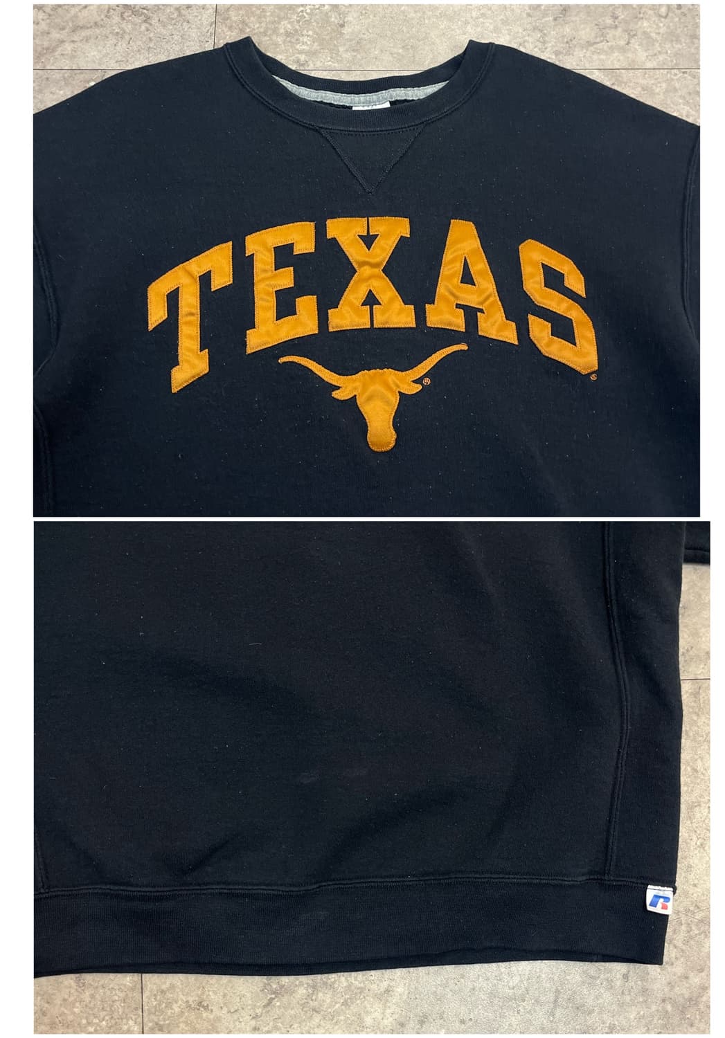 러셀 텍사스 로고 기모 맨투맨 블랙 L #csz4139 상품이미지5