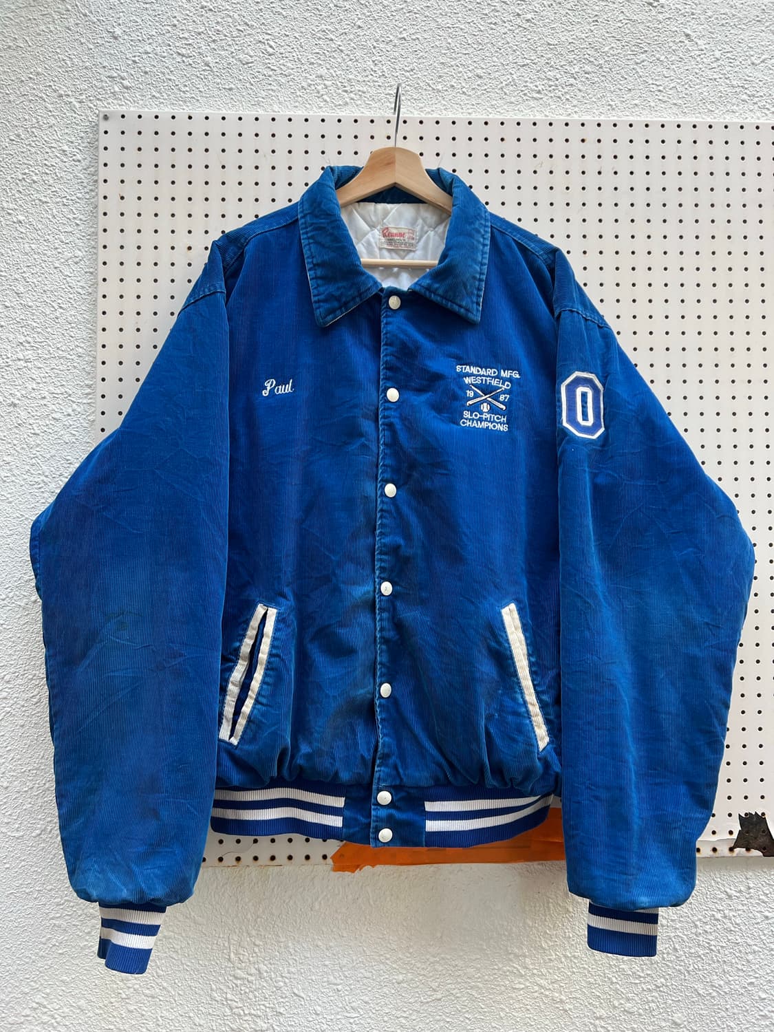 1980s RENNOC USA CORDUROY 코듀로이바시티자켓 상품이미지1