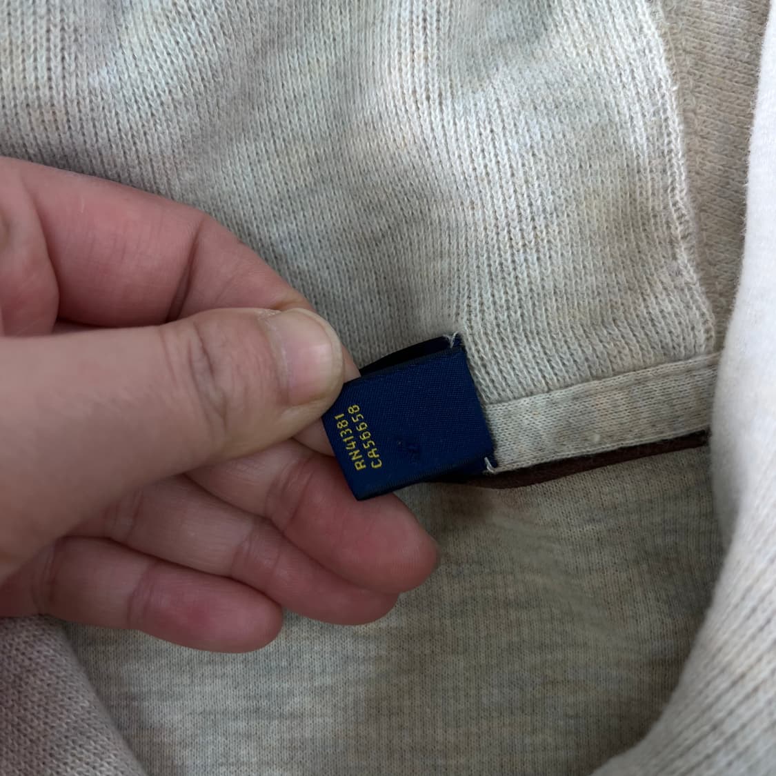 100 폴로랄프로렌 숄카라 베이지 니트 상품이미지4