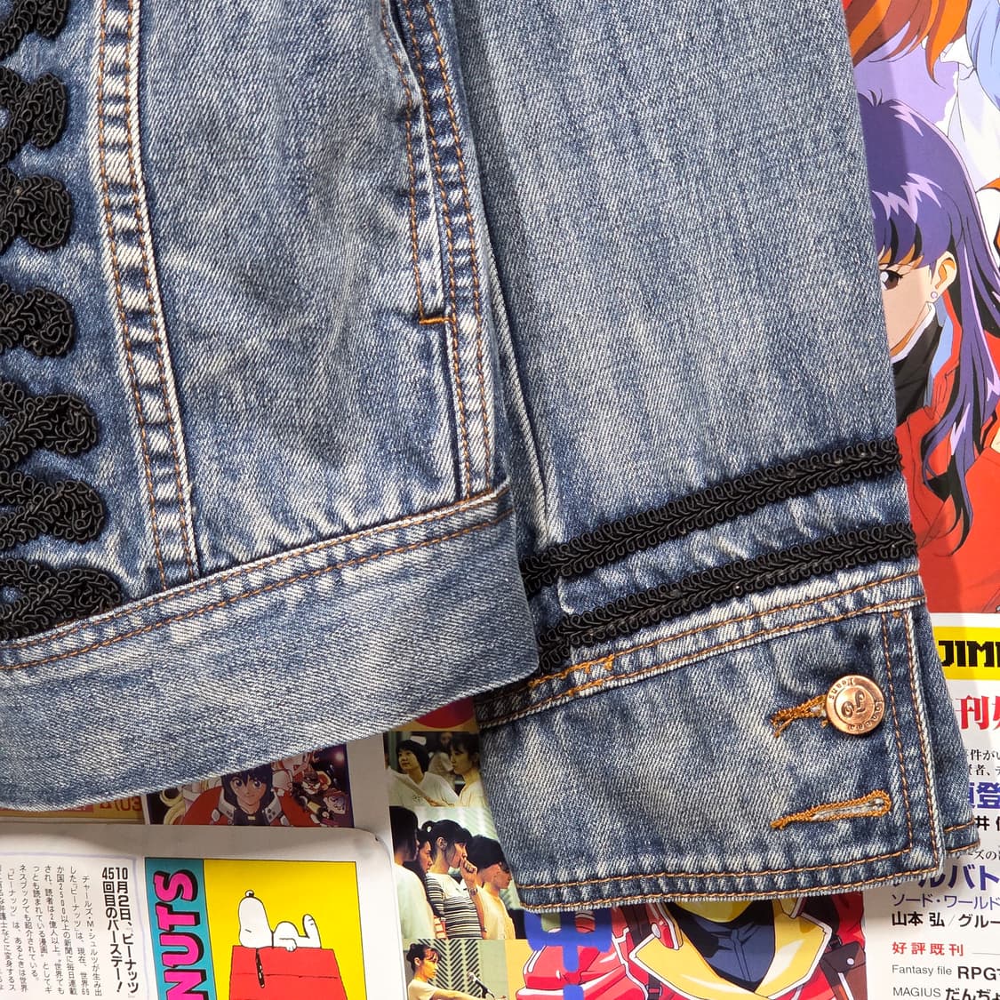 빈티지 워싱 데님 나폴레옹 라인 자켓 상품이미지5