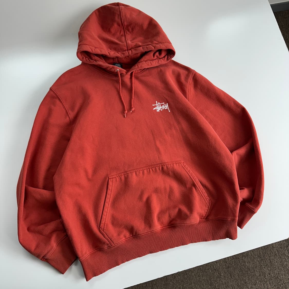 Stussy 스투시 피그먼트 오렌지 스탁 후드티 상품이미지1