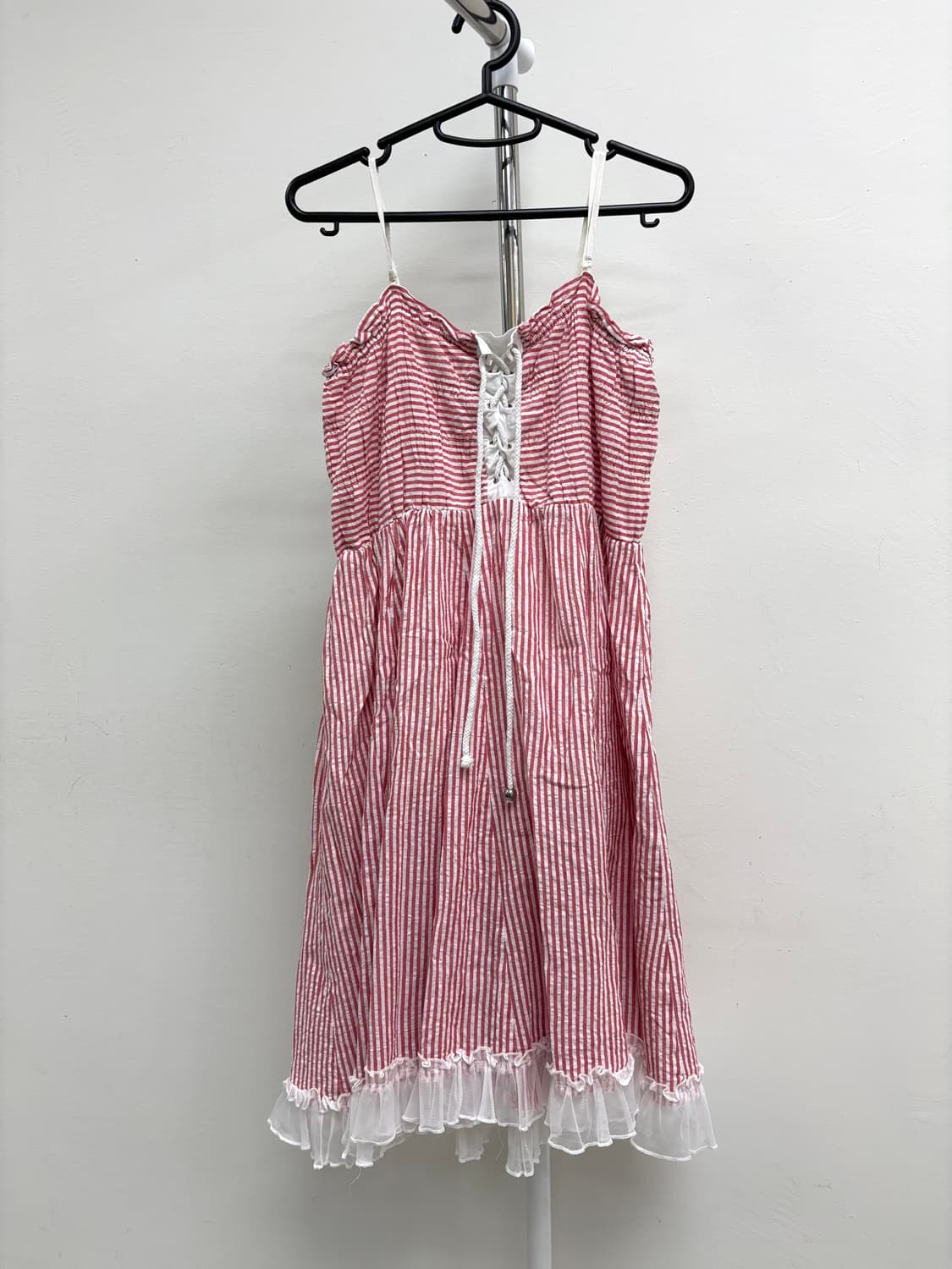 빈티지 핑크 스트라이프 원피스 상품이미지6