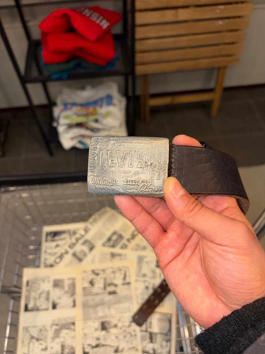 60-70’s Levi’s buckle leather belt 상품이미지5