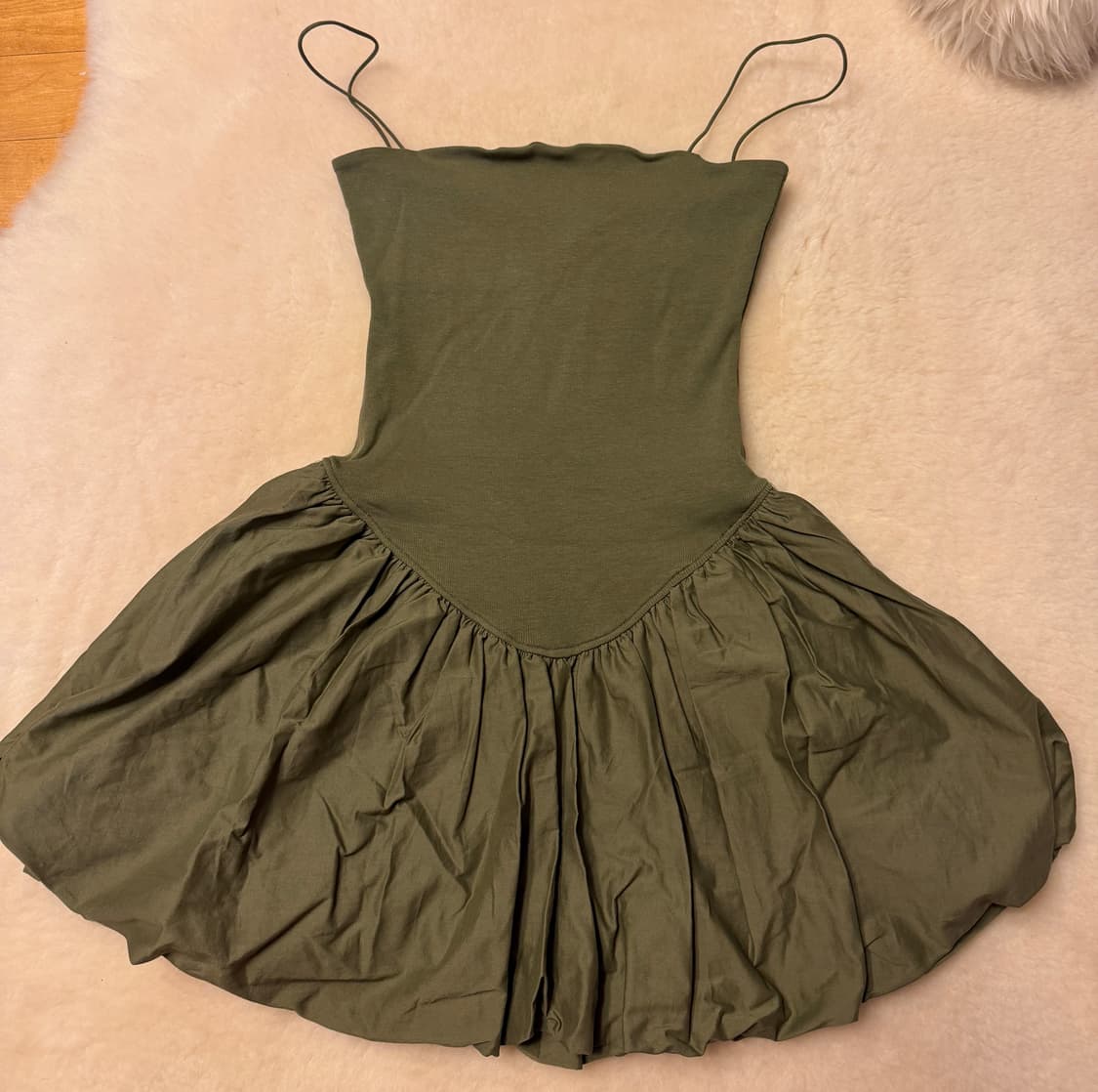 자라 벌룬 포플린 리브드 콤비 원피스 m 상품이미지4