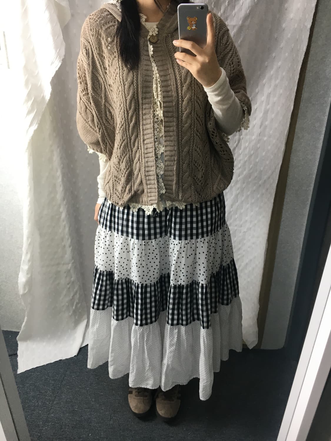 어스뮤직 베이지 레이스 케이프 상품이미지3