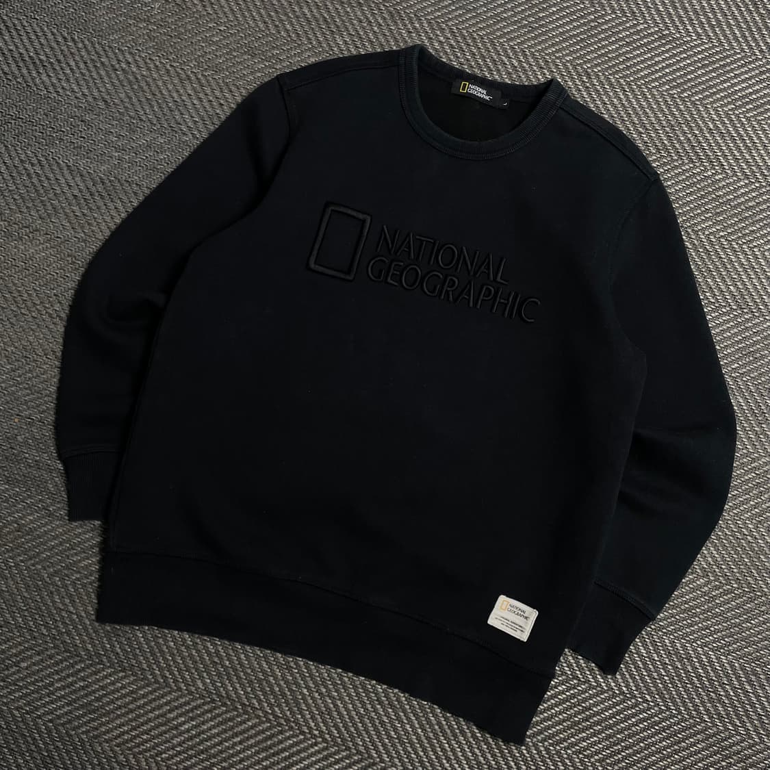 내셔널지오그래픽 자수 빅로고 박시핏 맨투맨 블랙y 5321 상품이미지1
