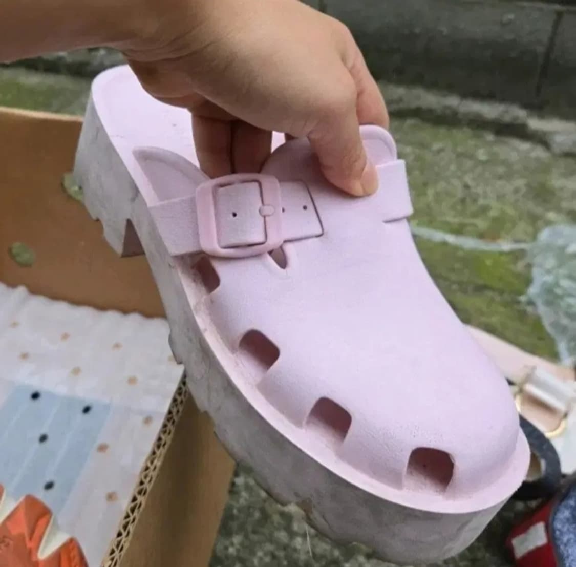 찰스앤키스 핑크 통굽 슬리퍼 키높이 신발 37 [235] 상품이미지3