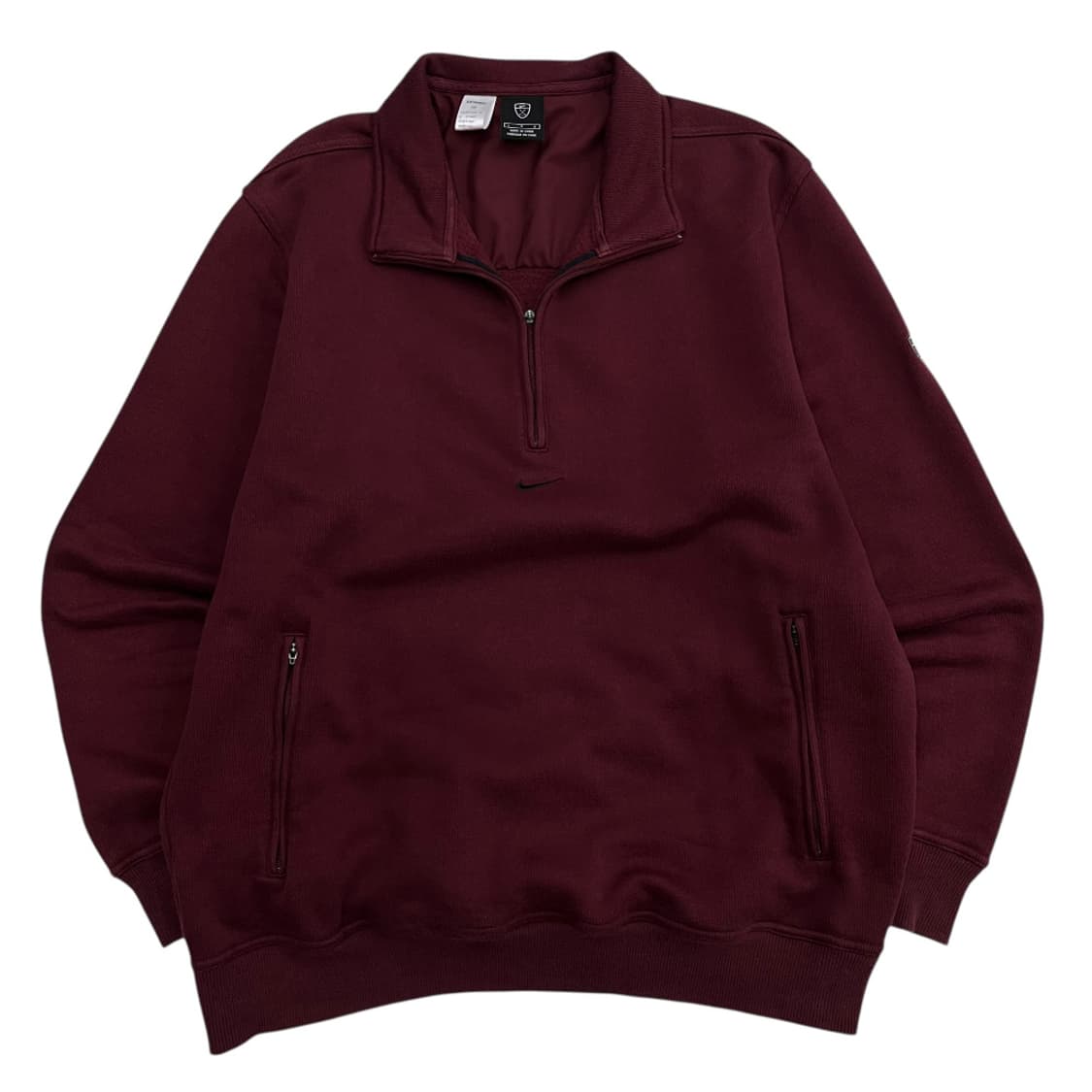 나이키 블랙 스우시 포켓 버건디 반집업 맨투맨 L 상품이미지2