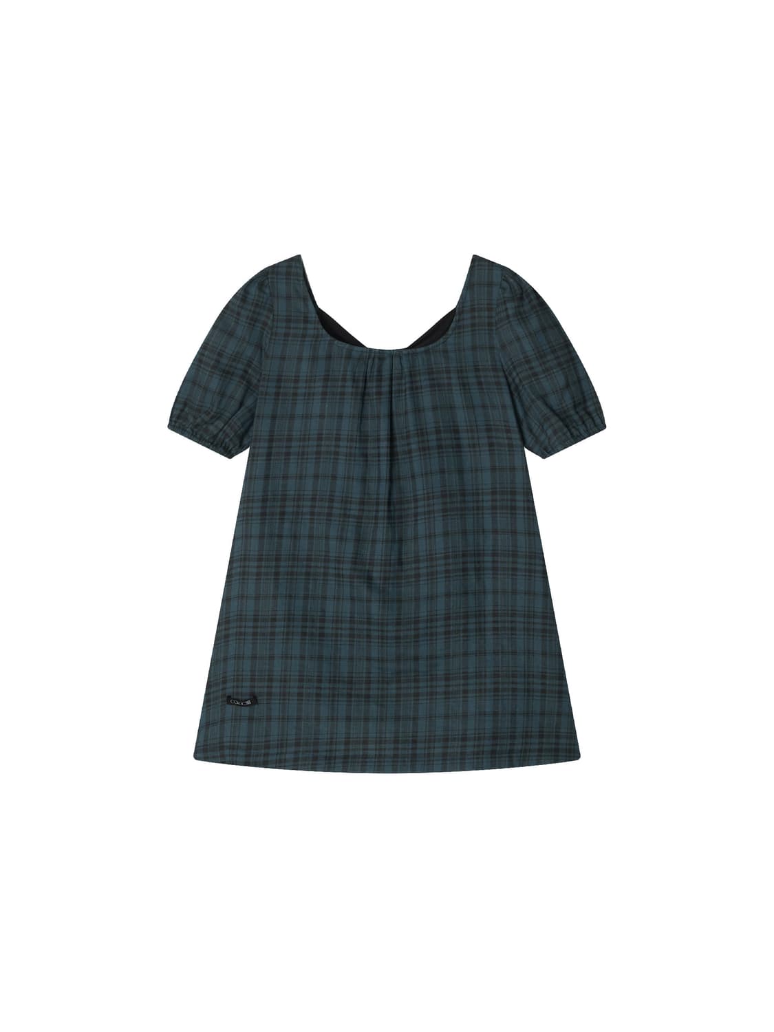 콜로신스 BLACK TIE BLOUSE TEAL CHECK 상품이미지1