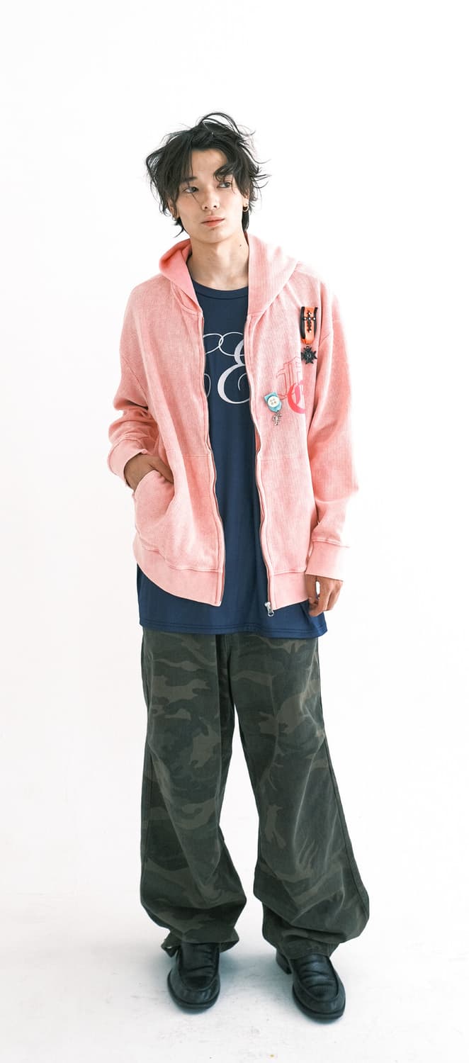 샵페어리 color washing waffle zip-up 상품이미지1