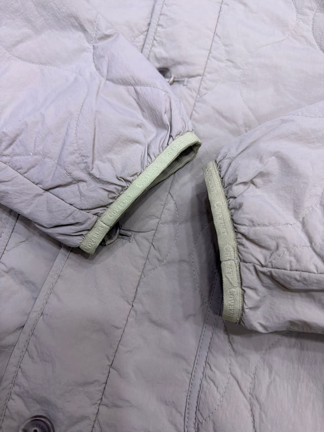 커버낫 숏 퀼팅 자켓 점퍼 깔깔이 베이지 L 상품이미지5