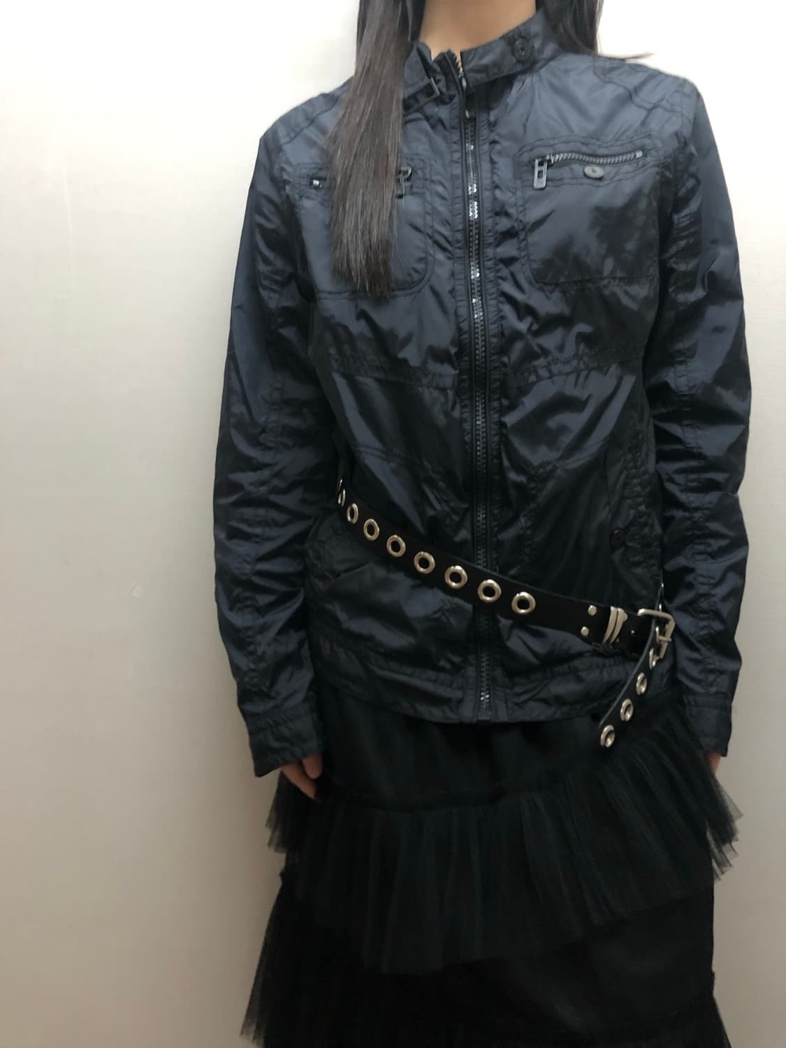 빈티지 블랙 펑크 포켓 바람막이 상품이미지2