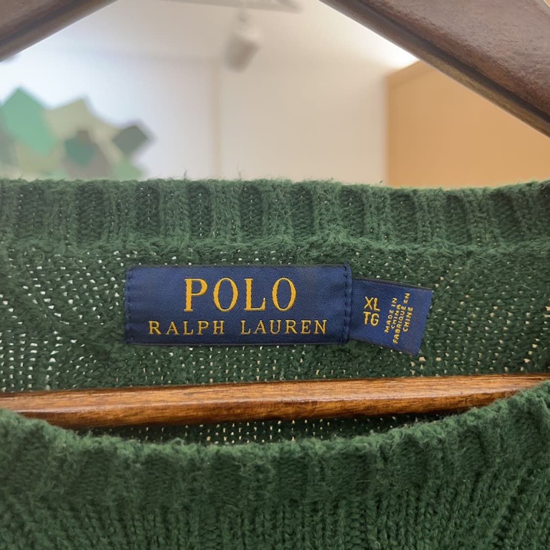 폴로 랄프로렌 빈티지 딥그린 꽈배기 케이블 니트 XL C08485 상품이미지5