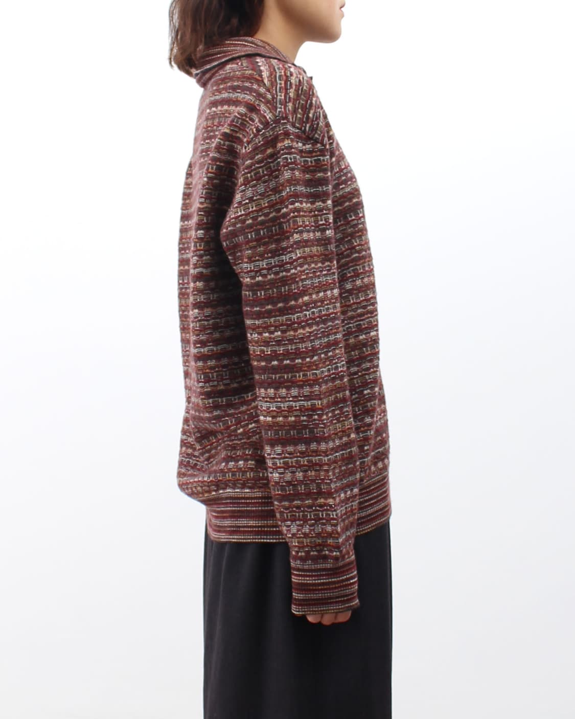 미쏘니 스포츠 빈티지 울 패턴 짜임 카라 니트 상품이미지9