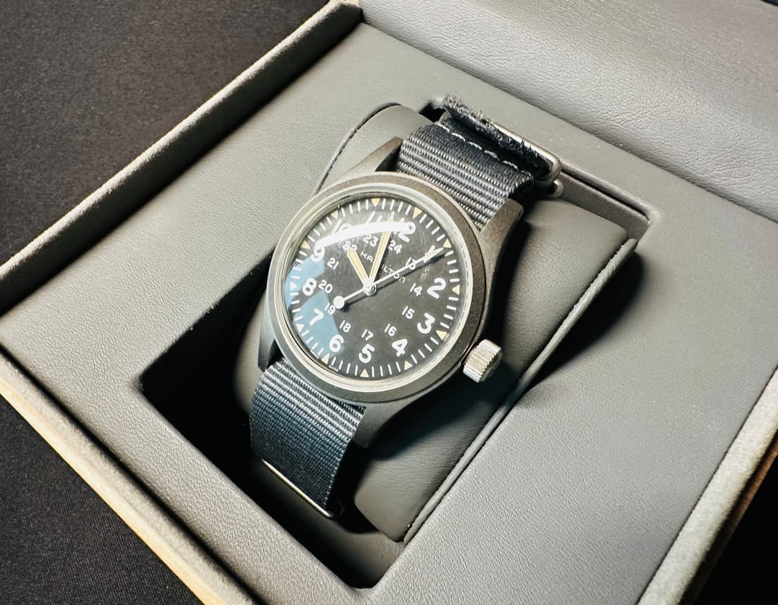 해밀턴 카키필드 메카니컬 38mm 운모 글라스 시계 판매 상품이미지5