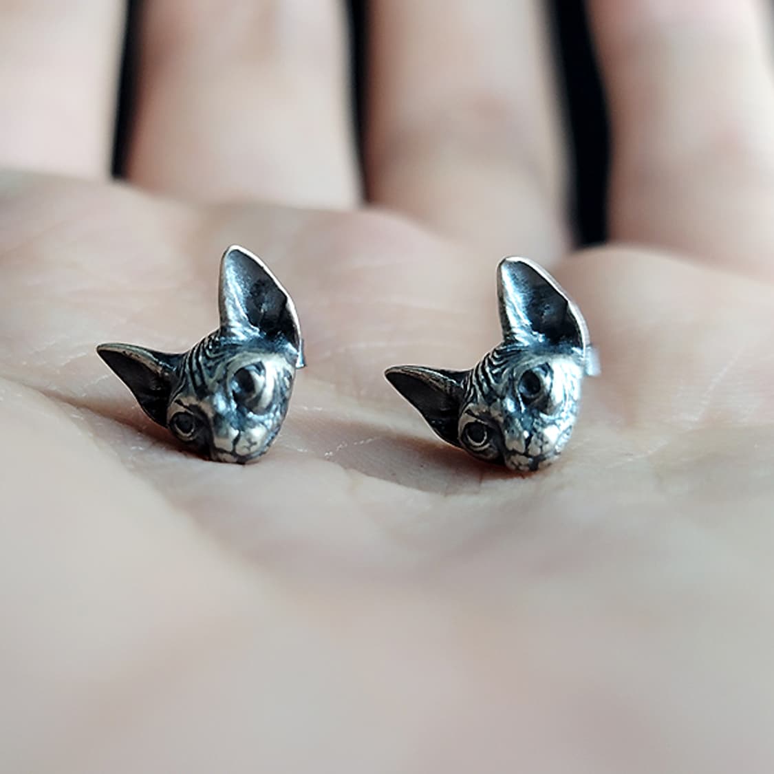 스핑크스 실버 귀걸이 피어싱 은 남자 여자 명품 고딕 고대 고양이 상품이미지6