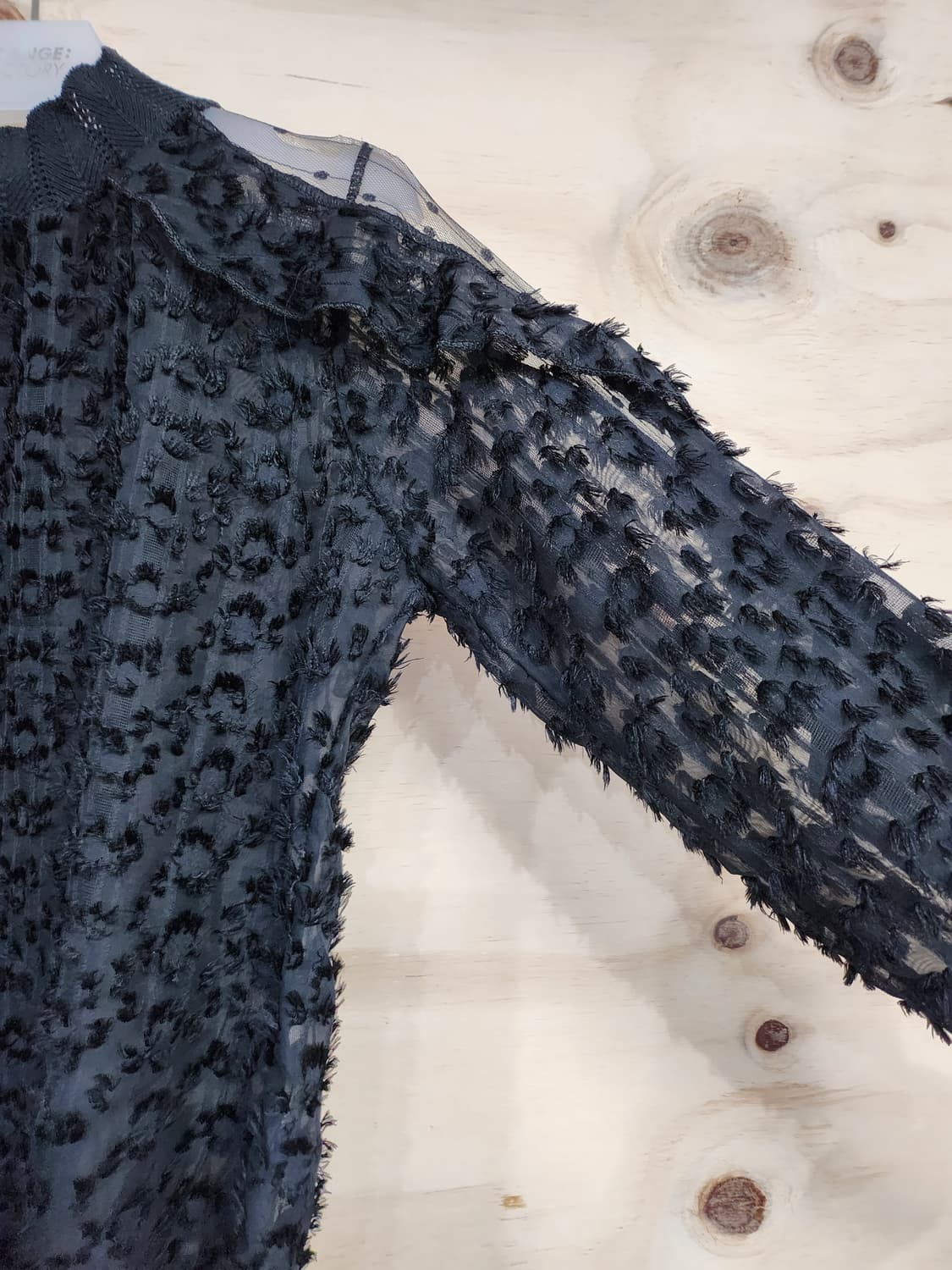 356) 러플 넥 시스루 블라우스 상품이미지3