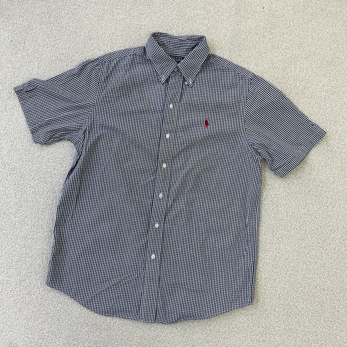 80 폴로랄프로렌 네이비 체크 반팔0323D 상품이미지1