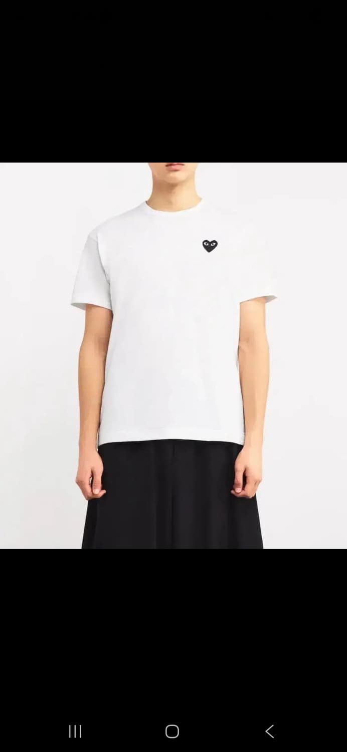 (새상품/정품)꼼데 블랙와펜 반팔티 화이트 XL 상품이미지3