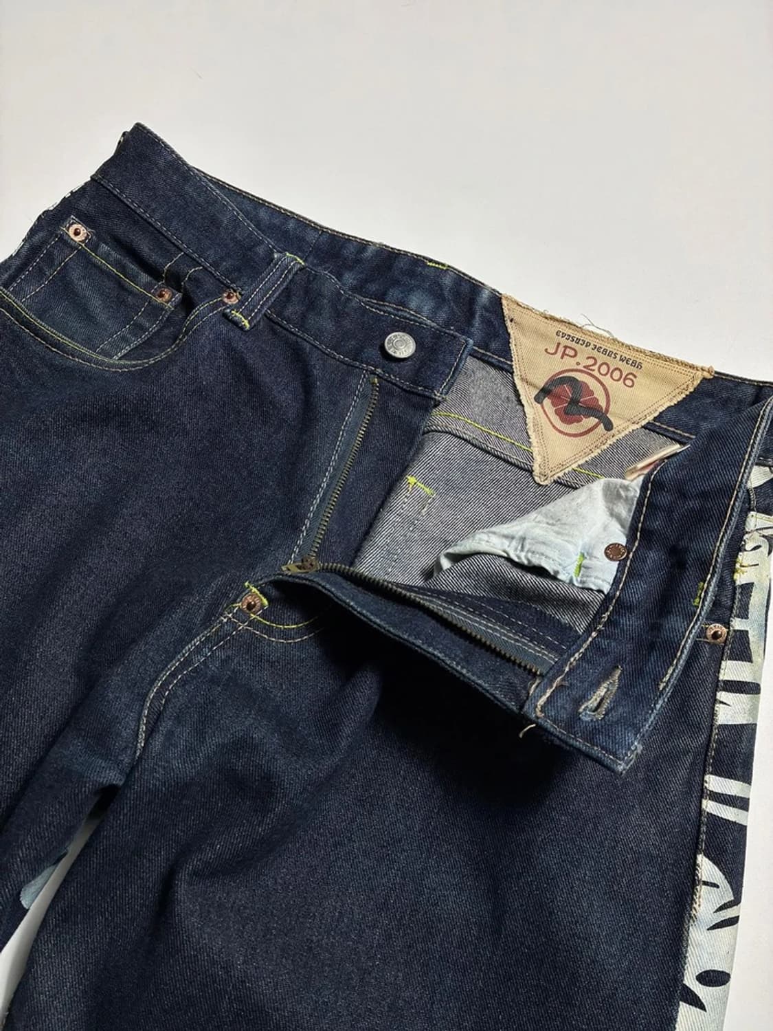 에비수 Evisu 페인팅 갈매기 로고 데님 팬츠 R1584 상품이미지5