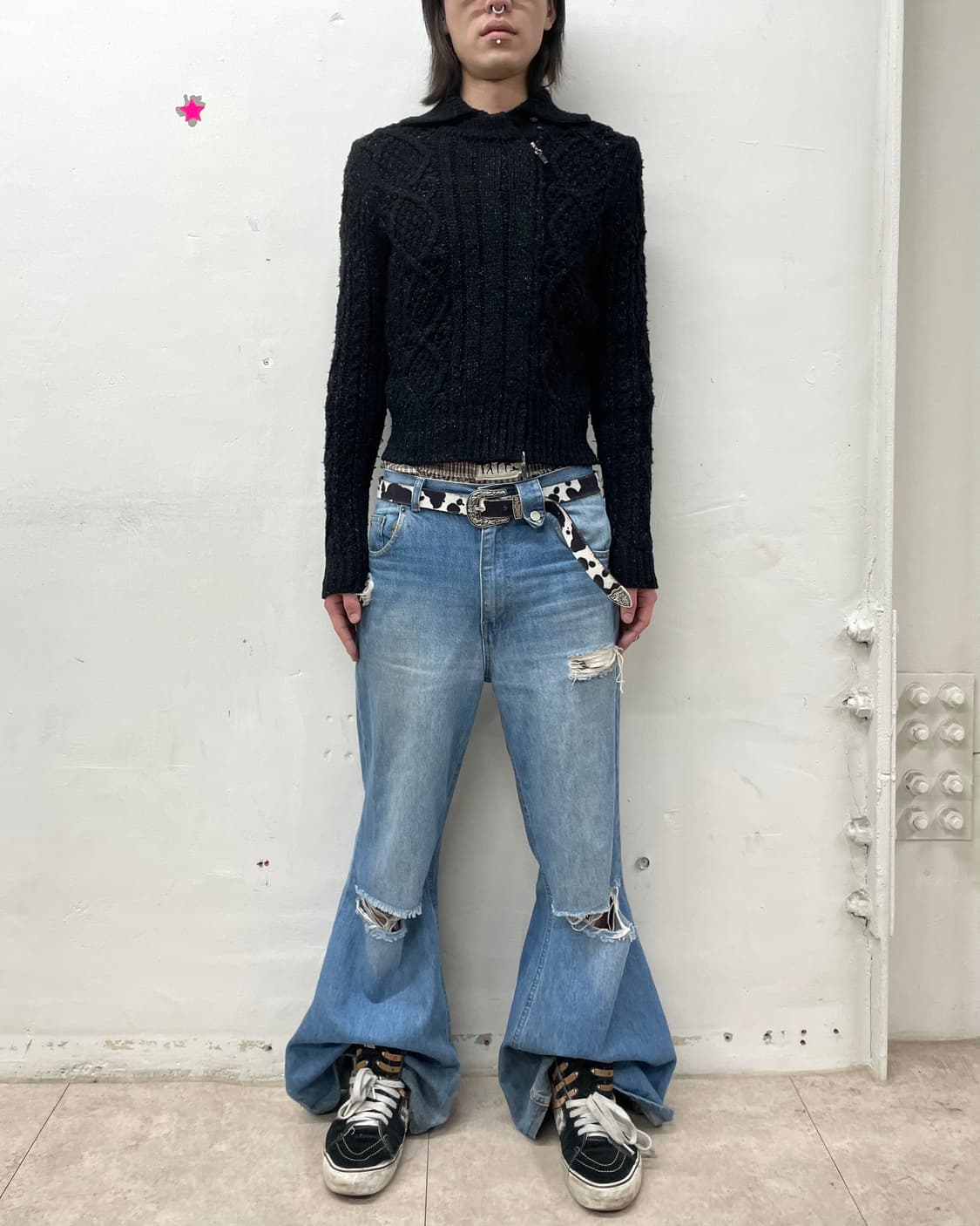 asymmetric gray knit jacket 상품이미지4