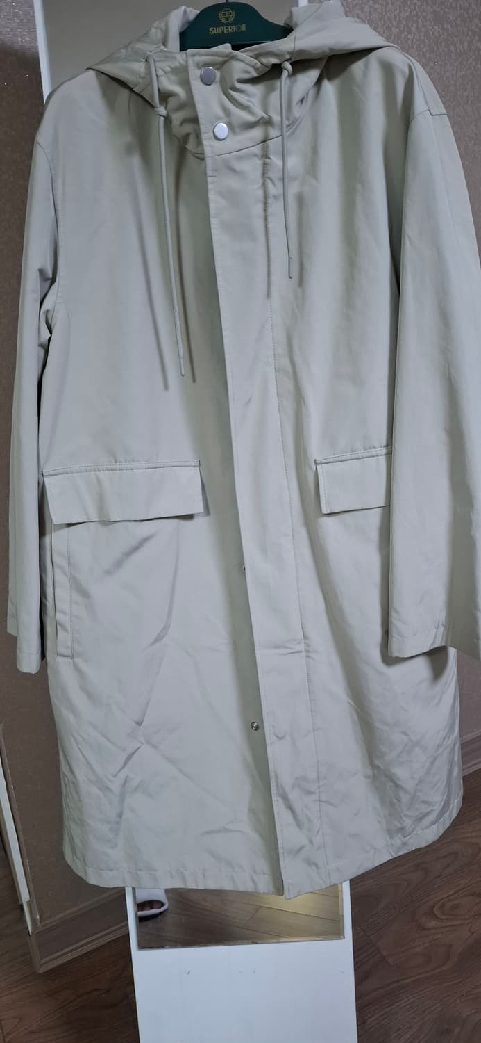 새상품) ANDZ 베이지 후드 트렌치 코트 상품이미지4