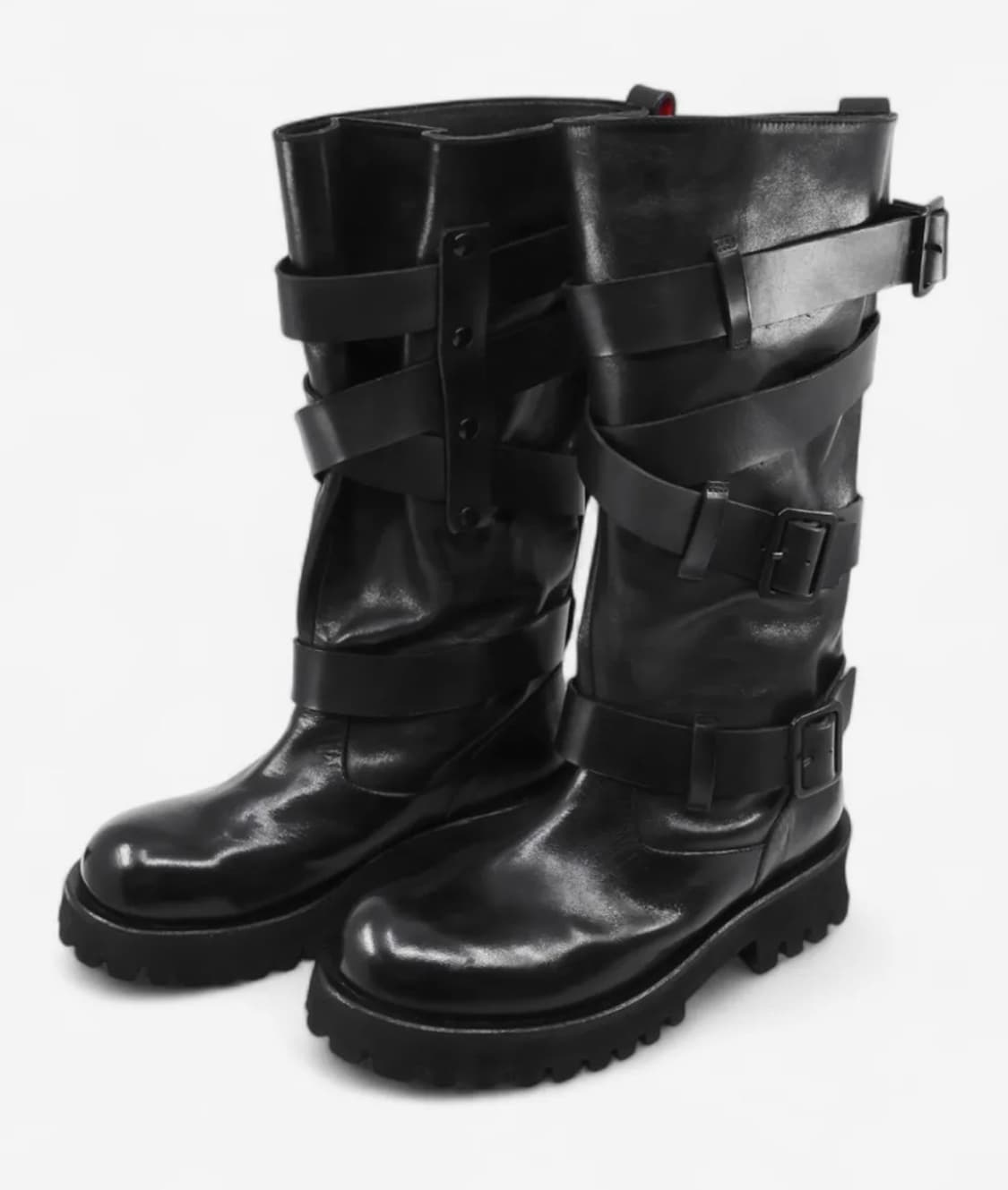 나야와시 x 야세 벨티드 홀스하이드 부츠 블랙 상품이미지3