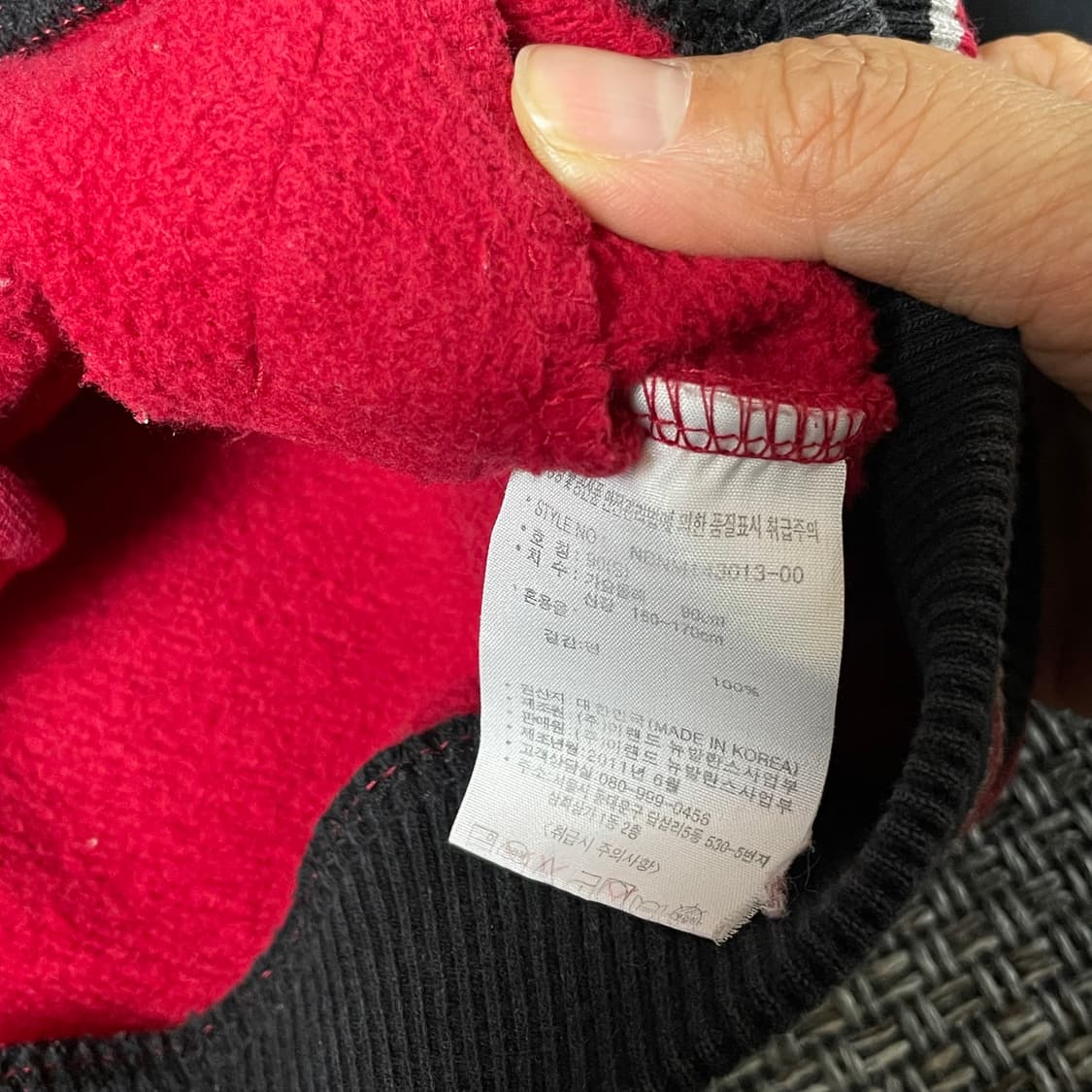 뉴발란스 레드 블랙 로고 스타디움 야구 점퍼 90 상품이미지5