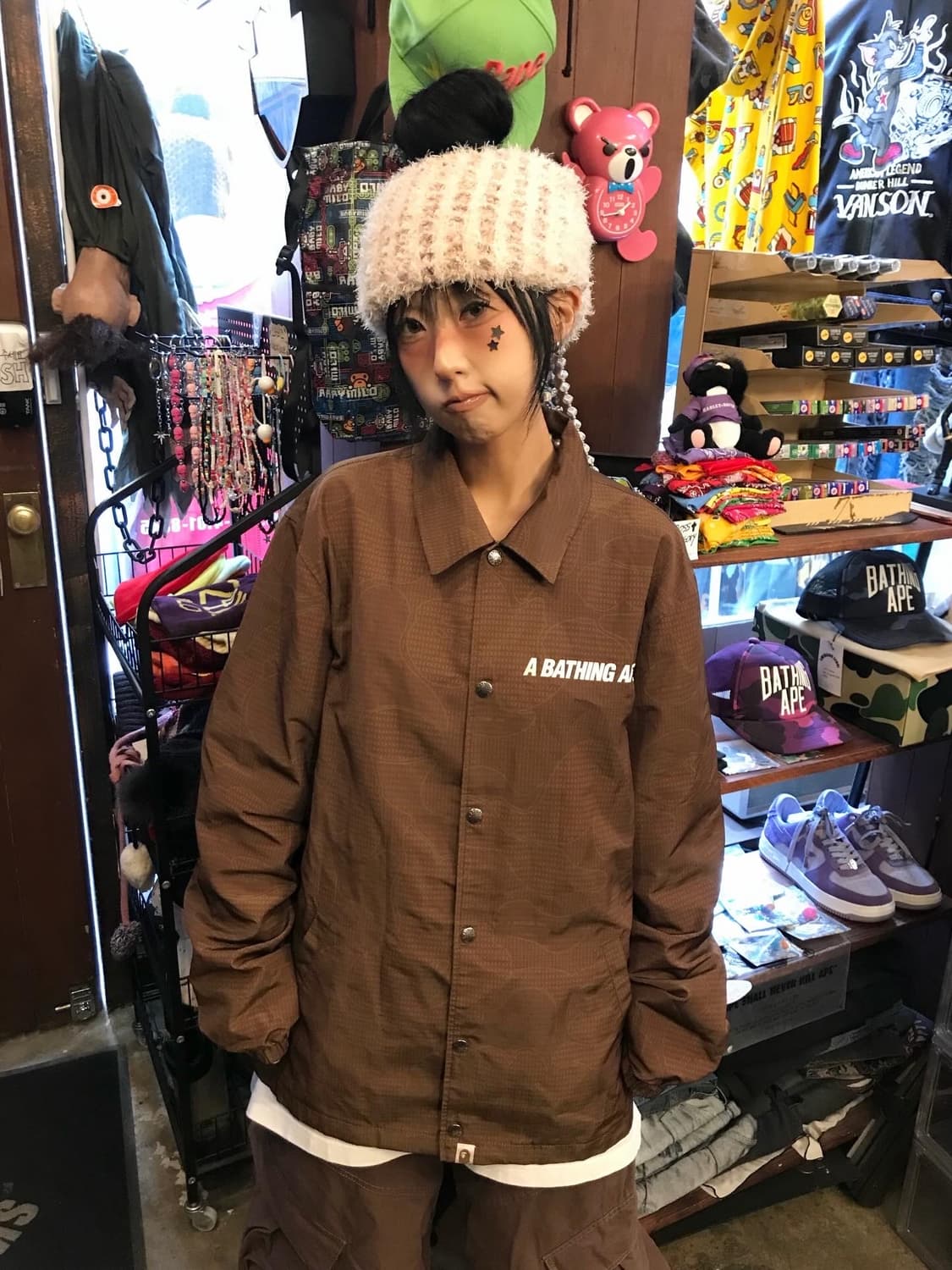 Bape Brown Pattern Coach Jacket  상품이미지2