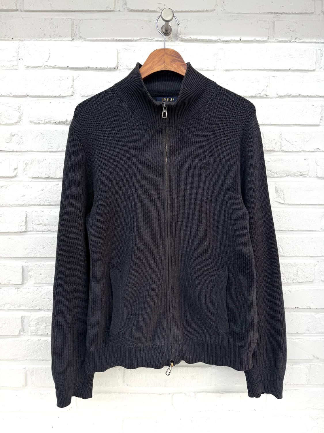 폴로 차콜 투웨이 니트집업 상품이미지3
