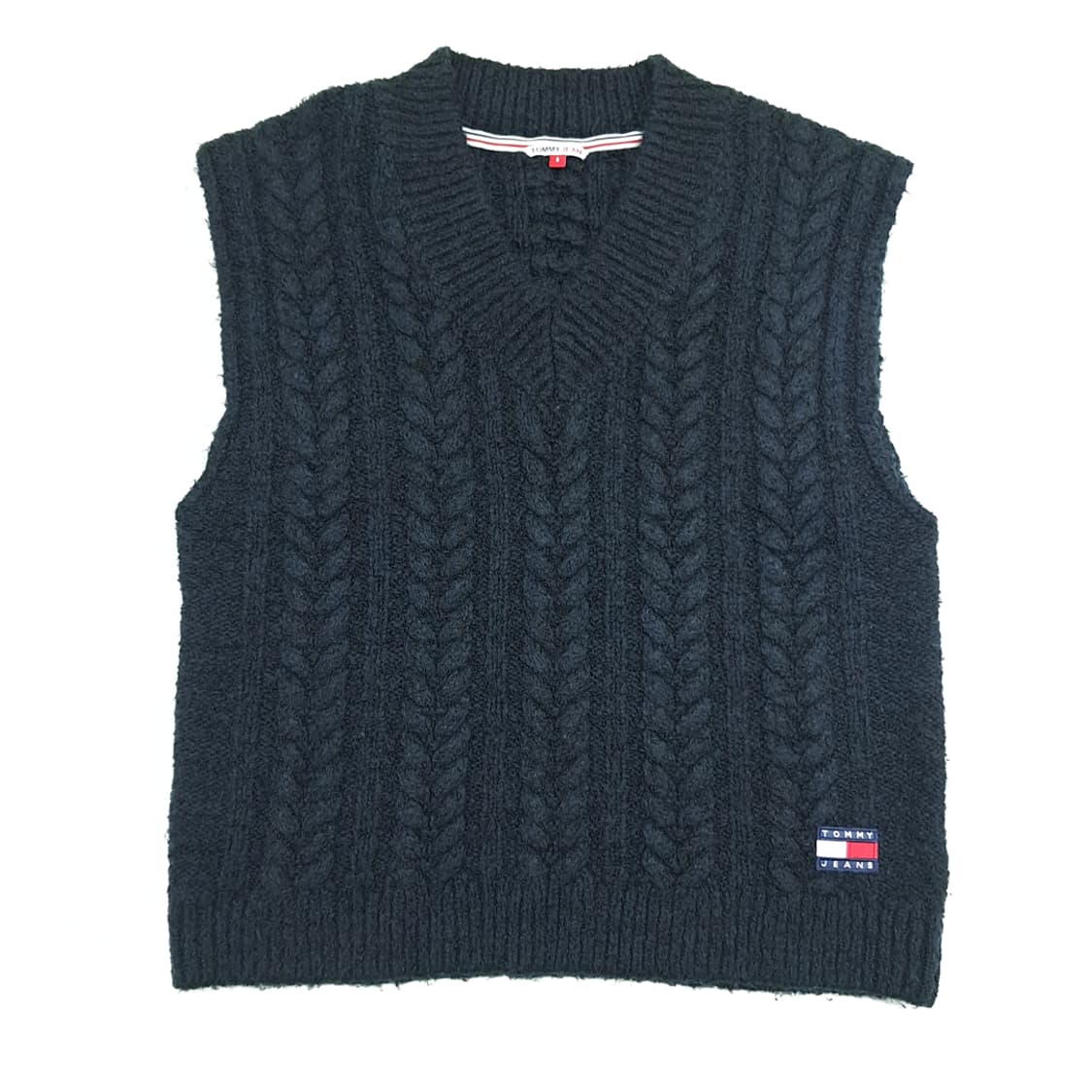 CN934 S 타미힐피거 블랙 피셔맨 니트 조끼 베스트 상품이미지1