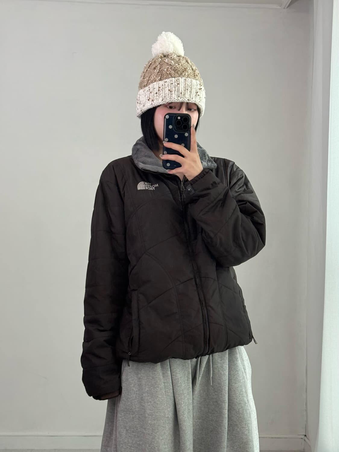 노스페이스 브라운 경량패딩 상품이미지1