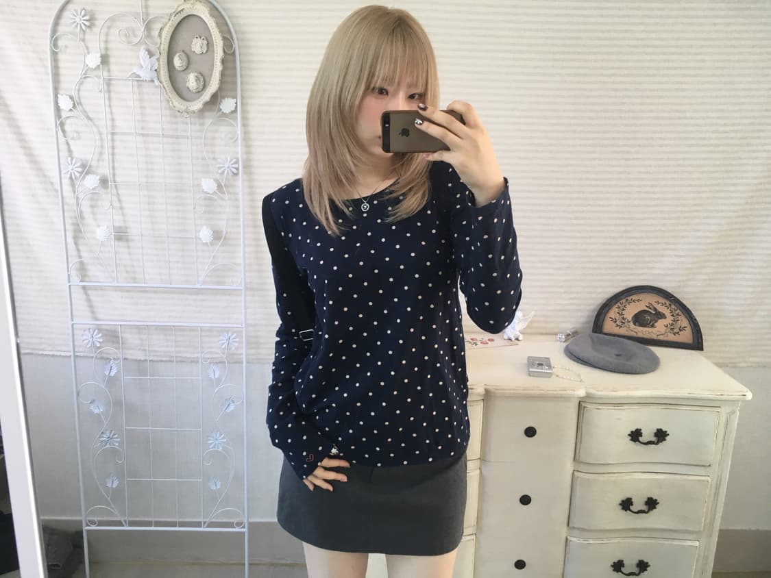 하트마켓 네이비 도트 긴팔티 상품이미지3