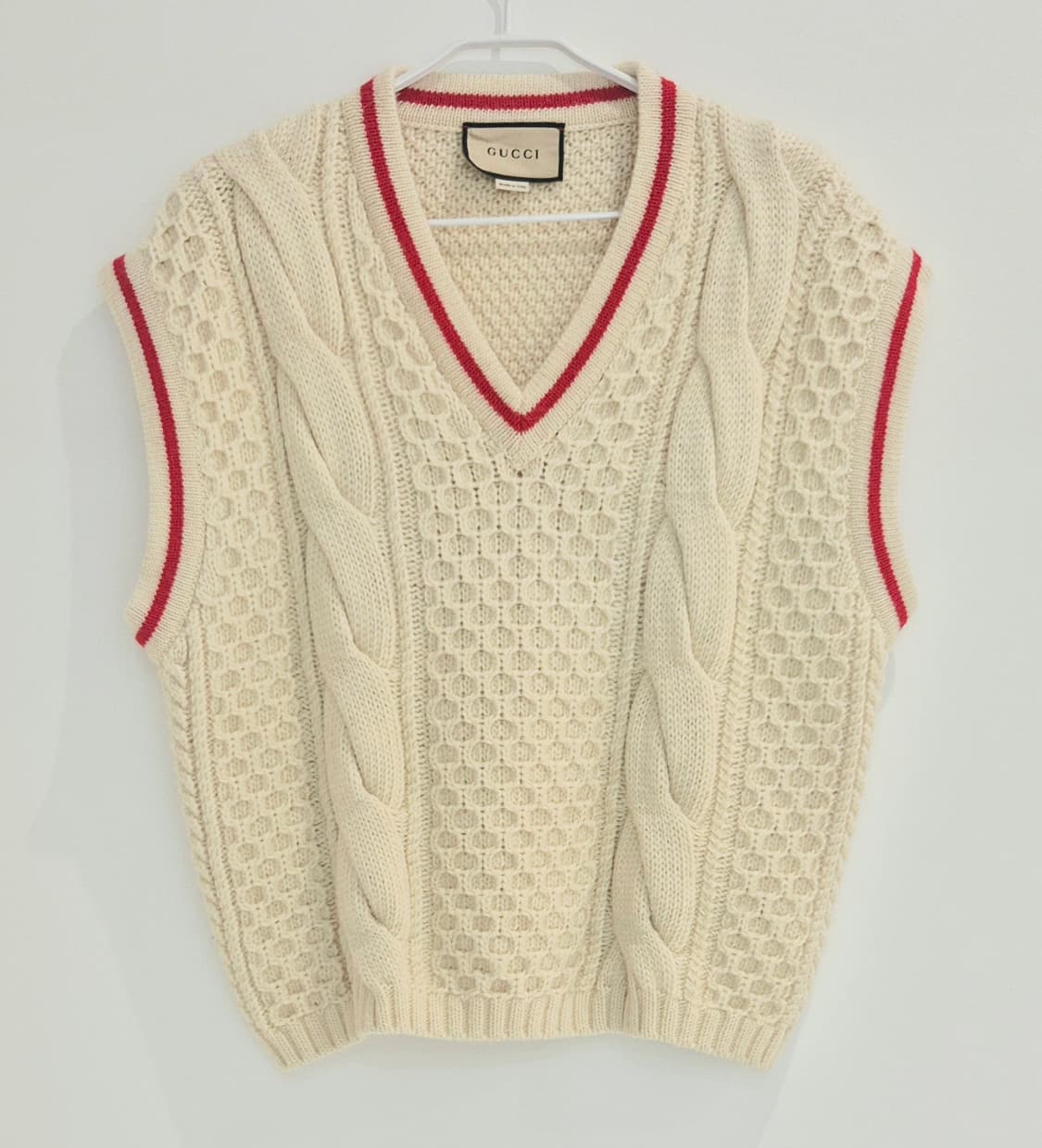 구찌 울 케이블 니트 베스트 상품이미지1